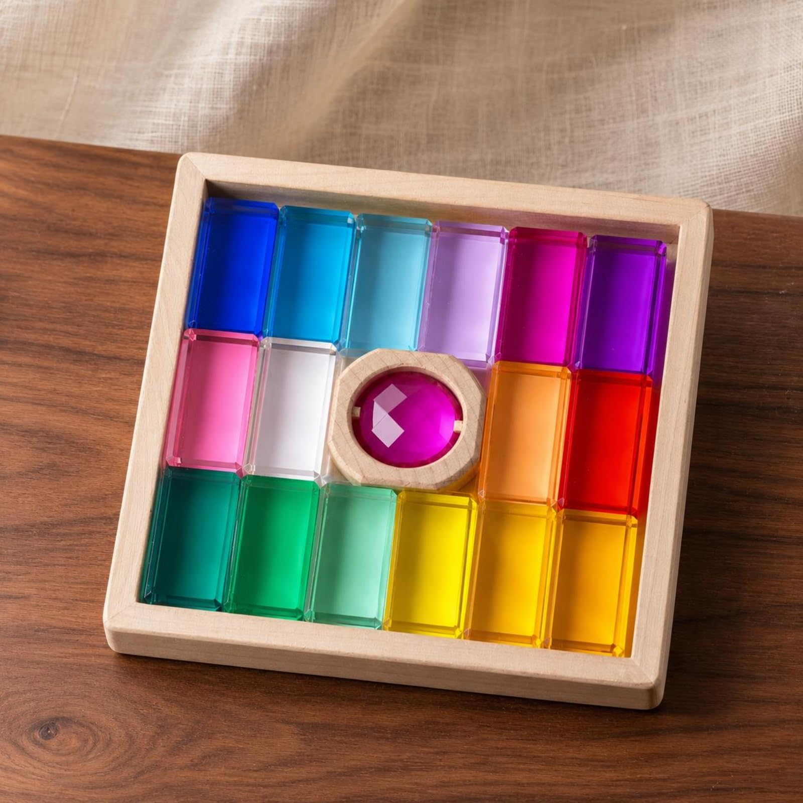 predolo Blocchi da Costruzione per Bambini Set di Costruzione per Apprendimento Giocattolo Impilabile con in Legno in Acrilico Scoperta di Colore Forma Equilibrio Adatto a Casa Scuola Regalo