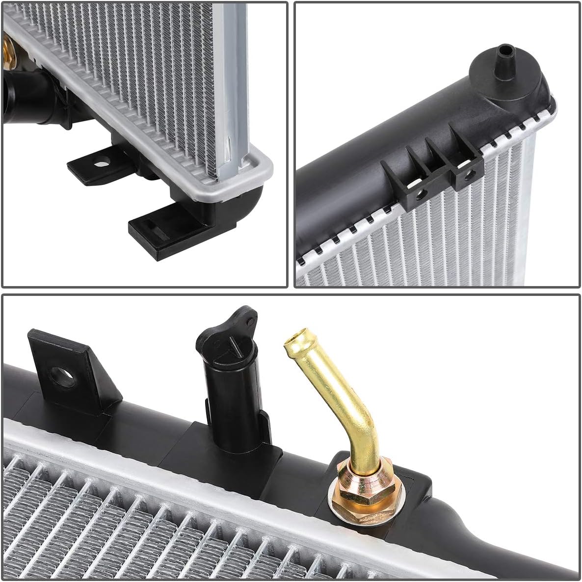DNA Motoring OEM-RA-2443 2443 Aluminum Radiator Compatible with 02-06 CR-V AT/03-06 Element,29-1/16" W X 15-3/4" H X 5/8" D,1-1/4" Inlet / 1-1/4" Outlet