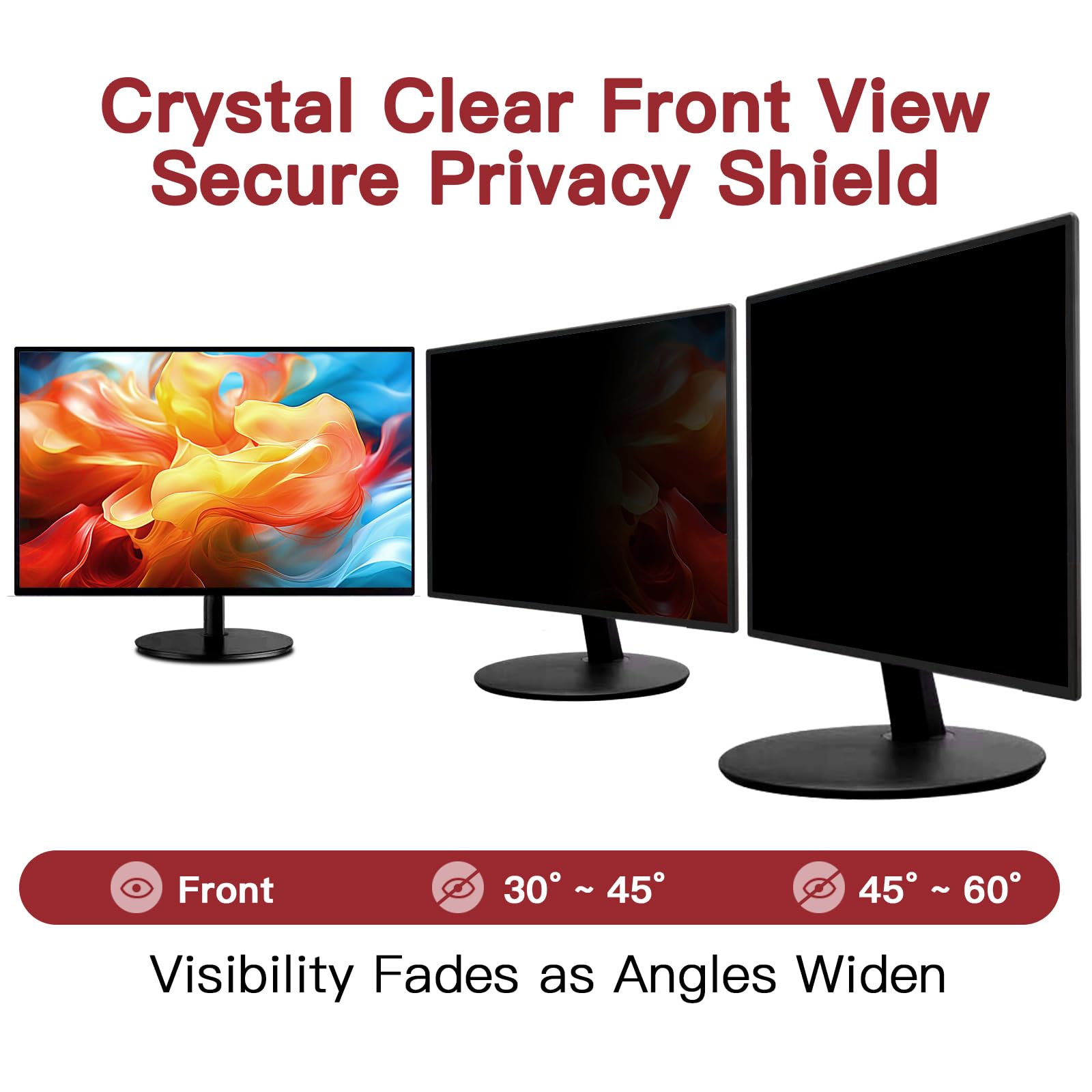2 Pack 21.5 Inch Privacy Screen for Computer Monitor, Eye Protection Anti Glare Computer Screen Cover, Removable Anti-Scratch Computer Screen Privacy Shield for 21.5'' 16:9 Aspect Ratio Monitors