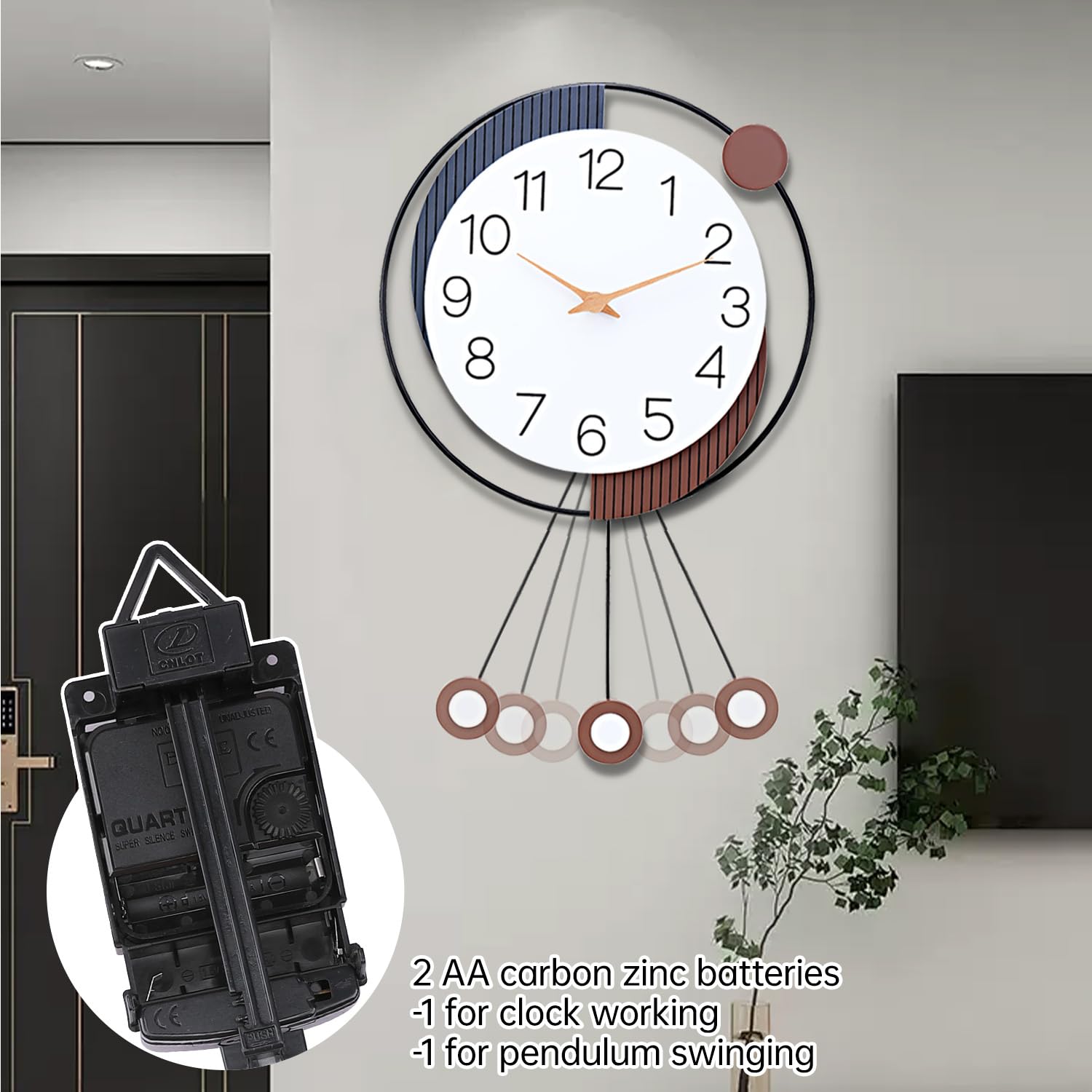 Reloj de pared (628-negro, EE.UU.)