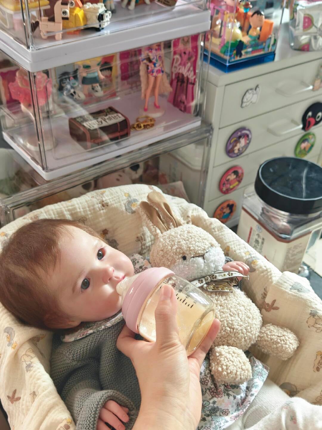 RXDOLL Realistyczne lalki Reborn Baby Dolls silikonowe na całe ciało, winylowa dziewczyna, 50 cm, prawdziwe życie, anatomicznie poprawna, noworodek, realistyczna lalka dla małych dzieci, z zabawką do