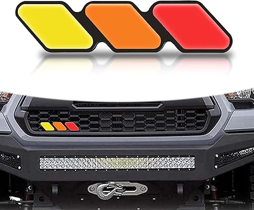 UGSHY Paquete de 1 placa decorativa de rejilla, accesorios de decoración de rejilla tricolor, adornos de rejilla compatibles con Tacoma Tundra