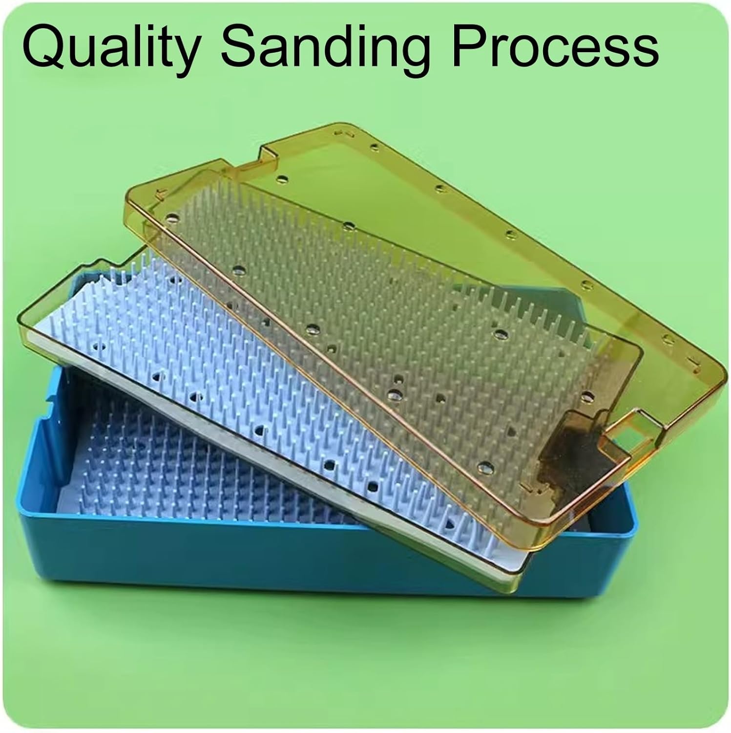 Silicone Sterilization Box, With Silicone Pad, Medical Surgical Tray, Ophthalmic Microsurgery Instrument Storage Box(10.2in*6.3in*2in double decker)
