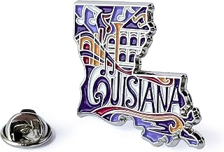 Louisiana Enamel Lapel Pin – US State Souvenir Collectible | Travel Gift, Backpack or Hat Accessory – Silver Plated Enamel US State Shirt Pins – Great Commemorative/Promotional Gift