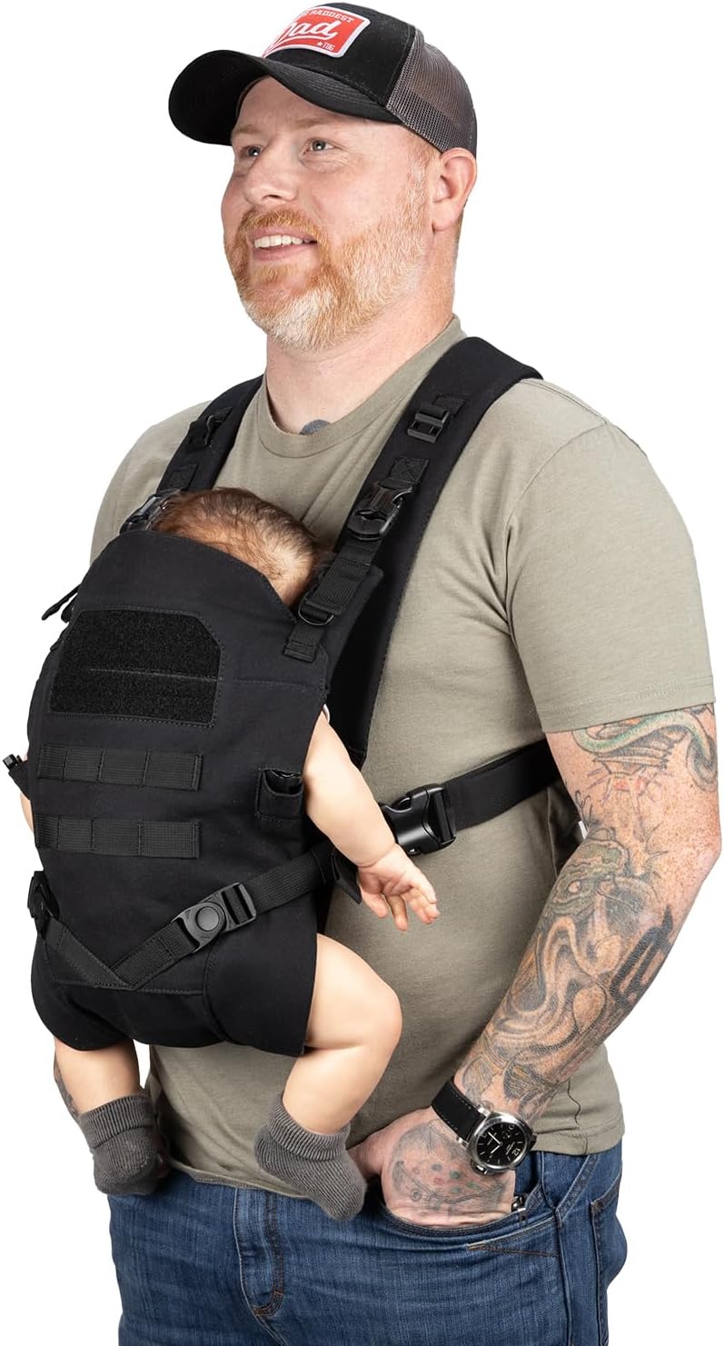 Tactical Baby Gear Tactical Baby Carrier for Dads – Ergonomic, Hip Healthy & Comfortable for Infants and Toddlers (8–33 lbs) (Black)