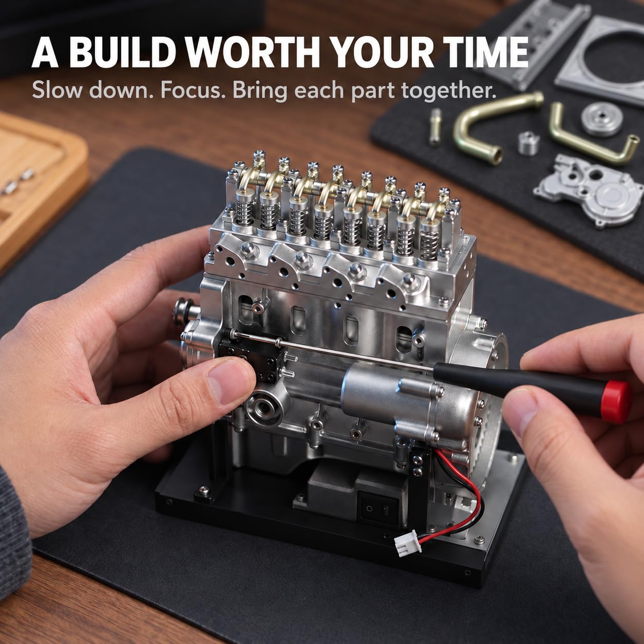 Amazon.co.jp: TECHING ミニディーゼルエンジンモデルキット OHV 4気筒