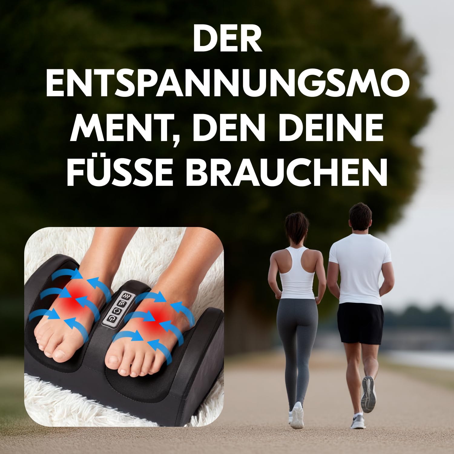 Shiatsu-Fußmassagegerät mit Heizung, Massage der Bein- und Fußmuskulatur, Fußmassagegerät mit Massagerollen, originelles Geschenk.