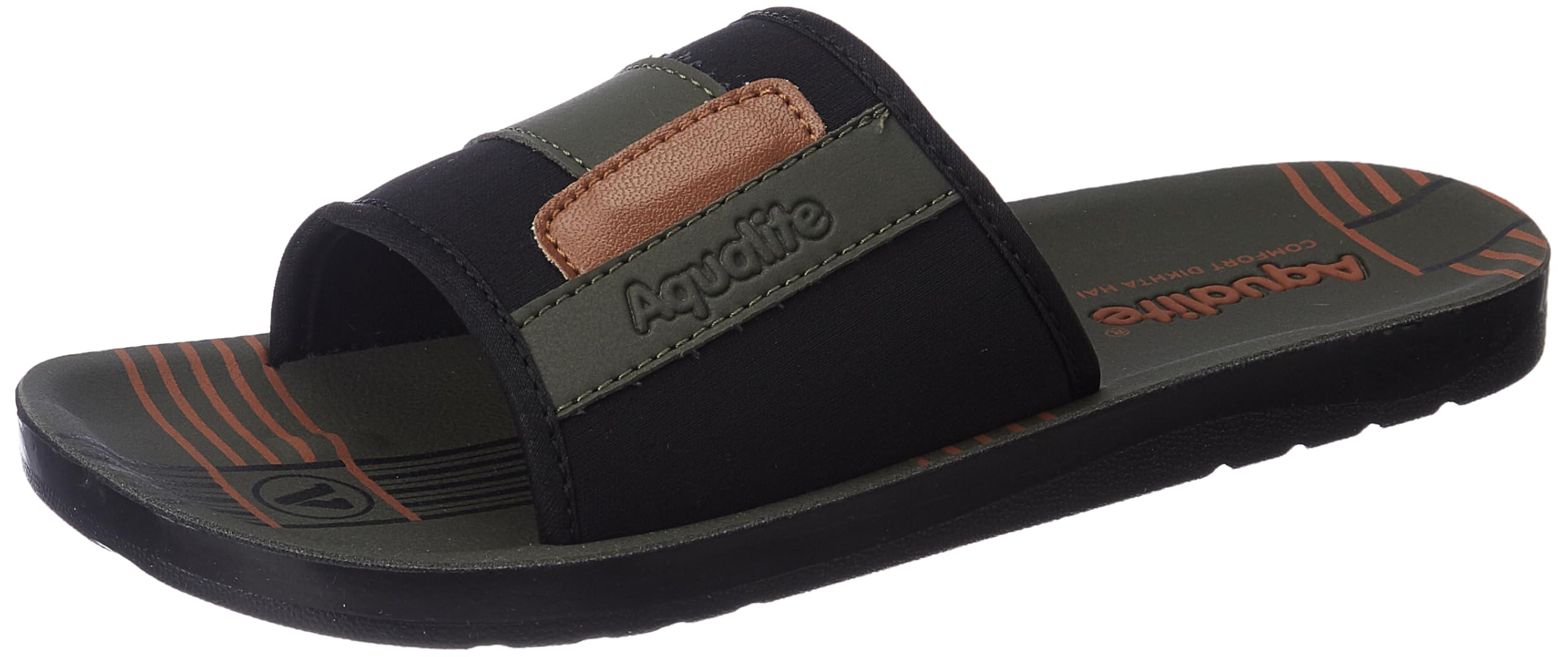 Aqualite Men PG-1411 Slipper, Black/Mehndi, 10 UK/India (B0D95YNYVG) Amazon Price History, Amazon Price Tracker