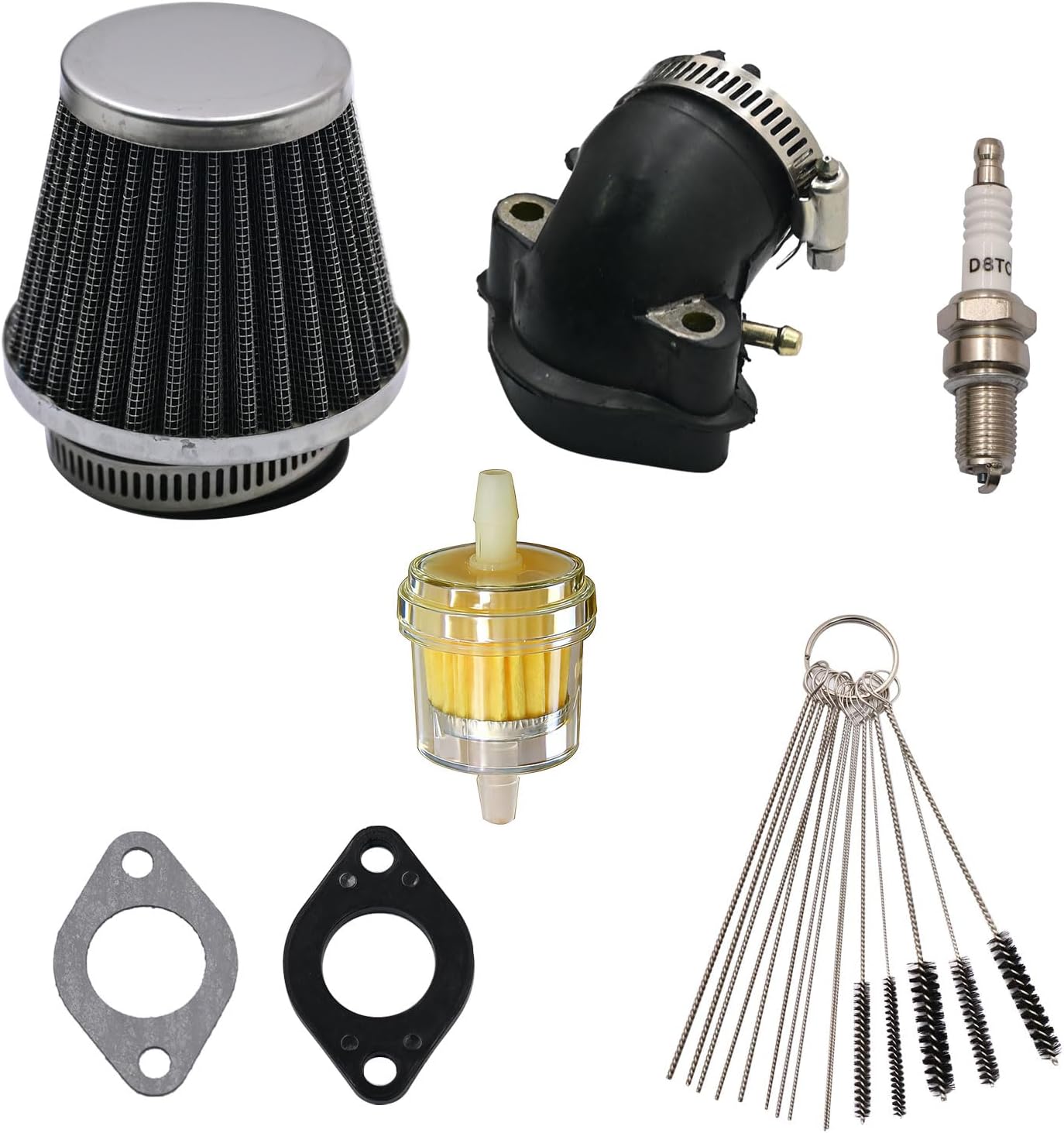 SecosAutoparts Carburetor Replacement DF200GKA Compatible with Dongfang 200CC Go Kart Carb with Gasket & Fuel Filter