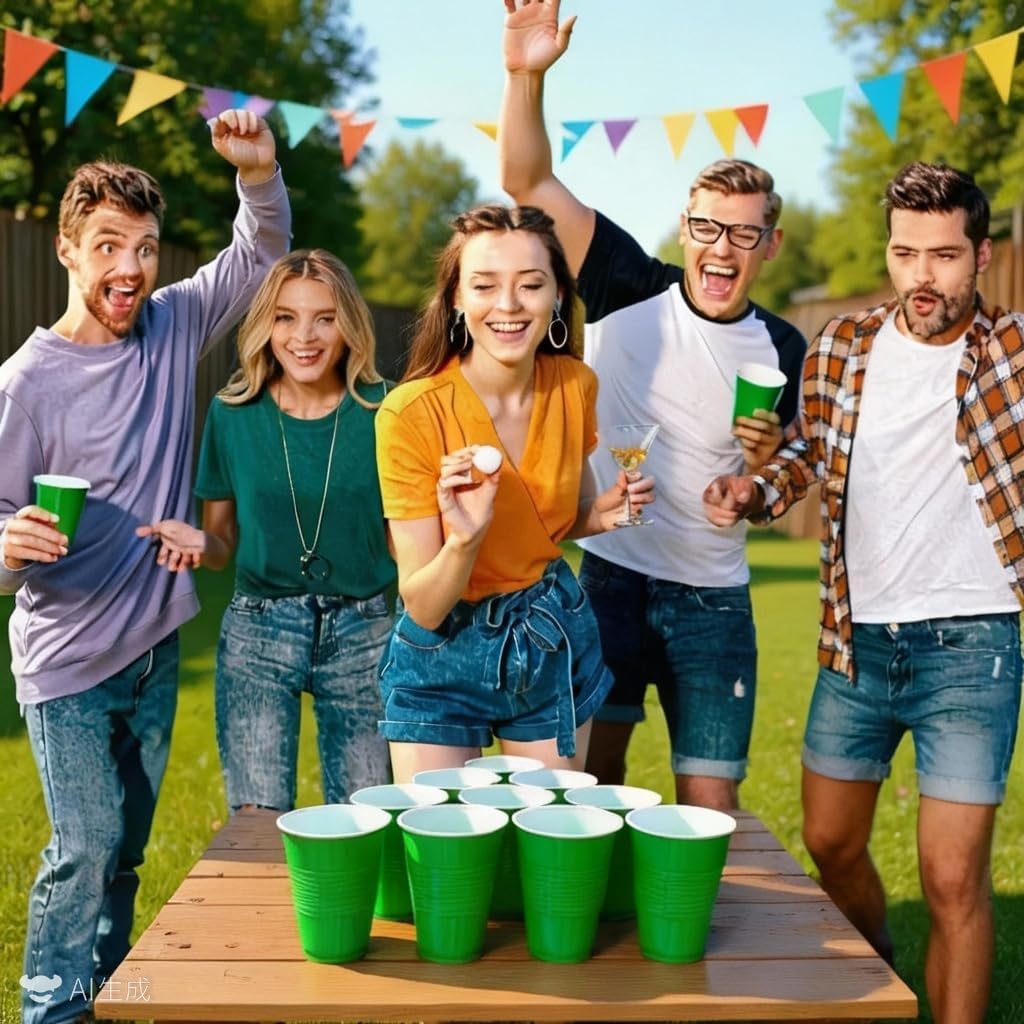 50 Pcs 18 oz Plastic Disposable Cups Plastic Drinking Cups for Wedding Birthday Graduation Party Valentine Christmas Picnics Barbecues Supplies (Green) - Image 6