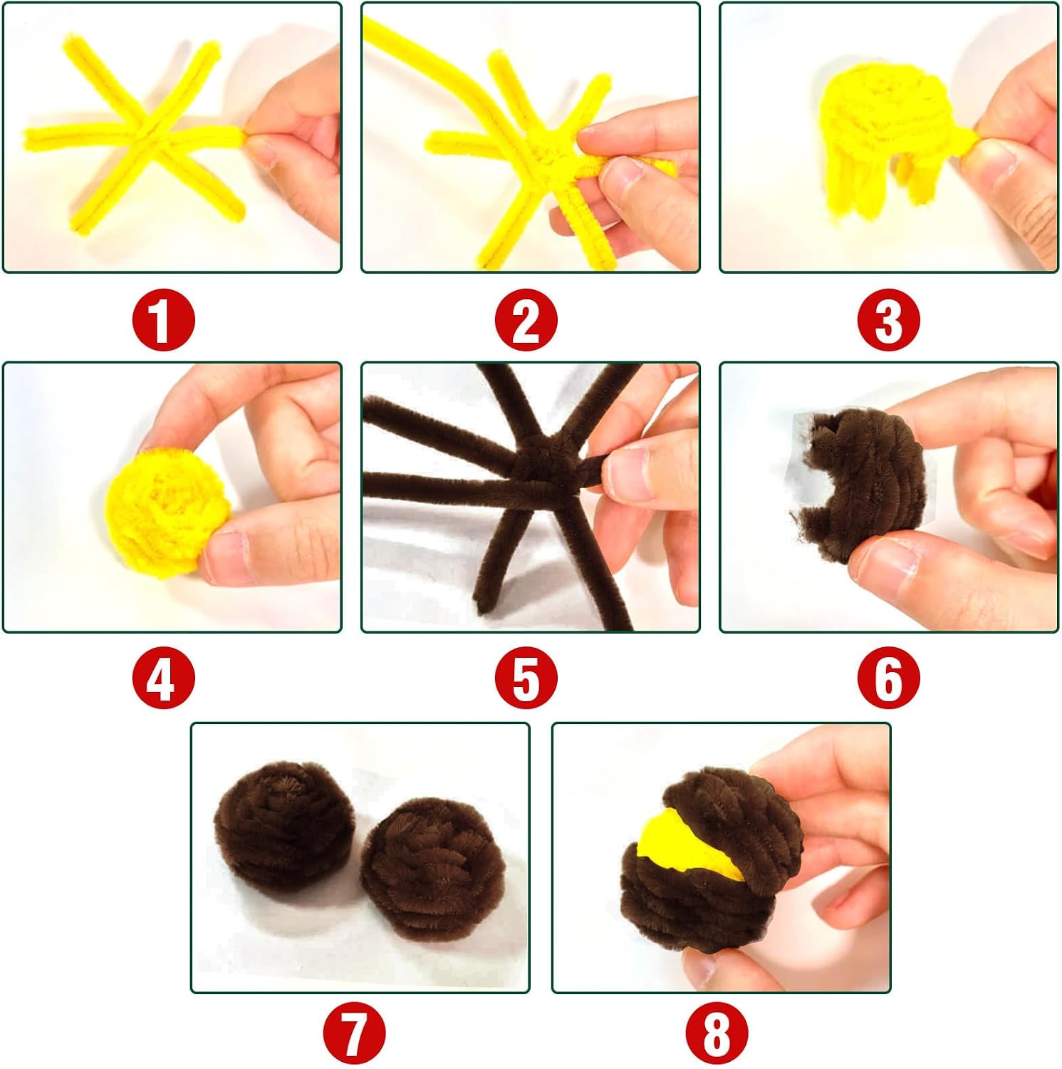 URSDIART Brown Pipe Cleaners, 350pcs Chenille Stems & Googly Eyes image 4