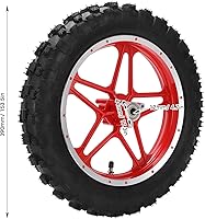 Vista 2 de Rueda trasera, neumático de goma Qiilu de 2.5 a 10 pulgadas, metal antideslizante + goma de repuesto para mini moto todoterreno de 47 cc, 49 cc, 2