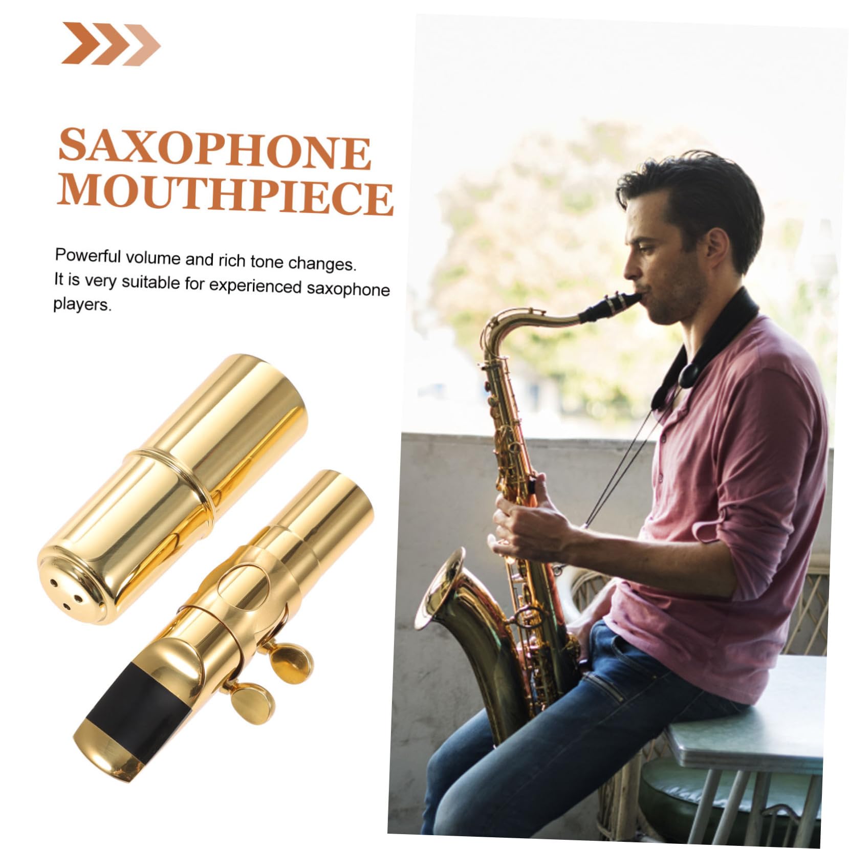 Alto Saxophon Mundstück Metall Robust Langlebig Glatte Oberfläche Leicht Tragbar Zubehör für Musikinstrumente