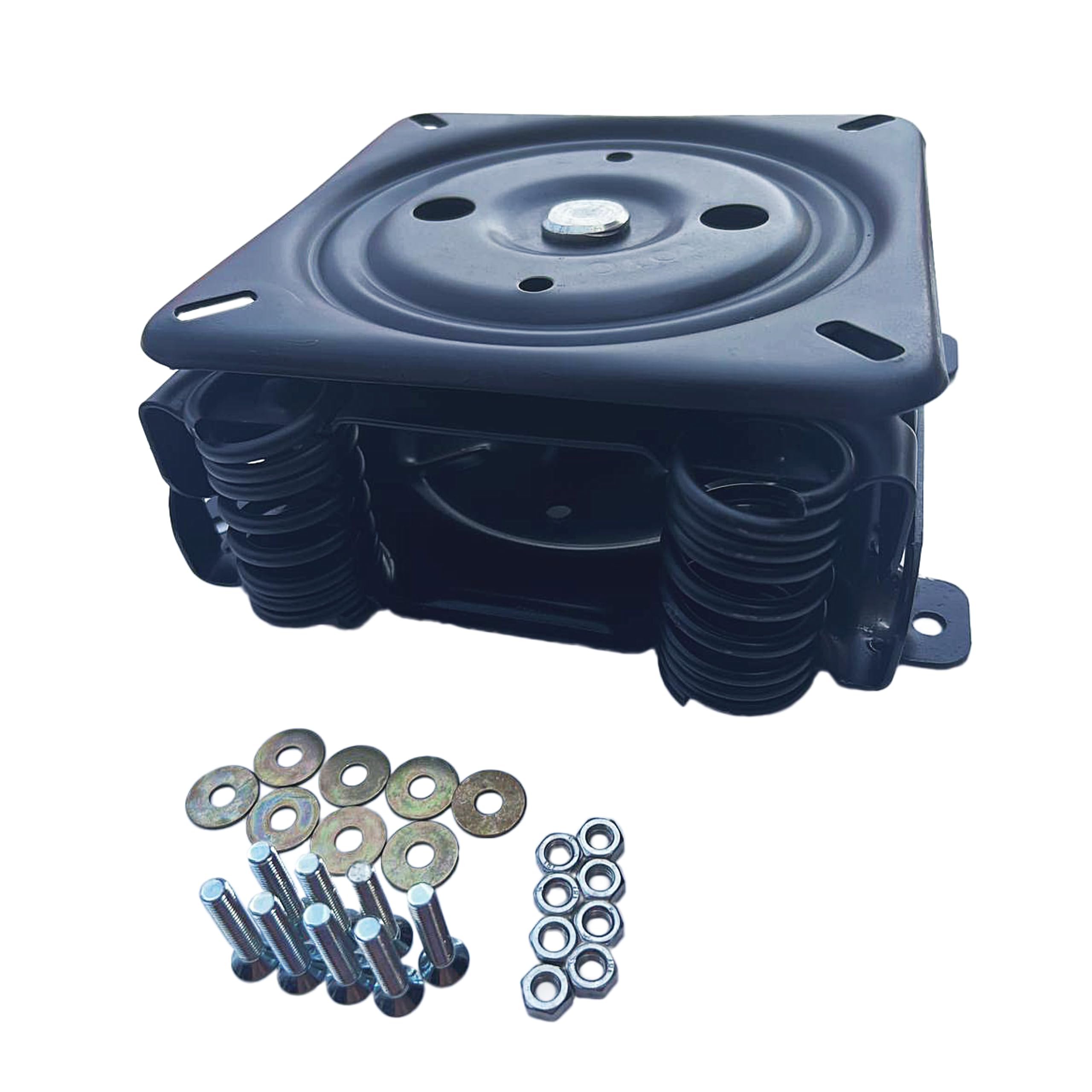 Mecanismo para silla basculante giratoria con base de placa de muelles de acero y juego de tornillos