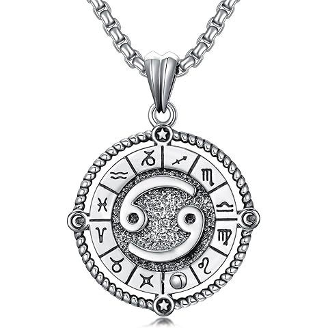 MEIDERBO Zodiac Necklace 12 Constellation Horoscope Astrology Pendant Necklace 925 Sterling Silver Zodiac Sign Jewelry Gifts for Men Women