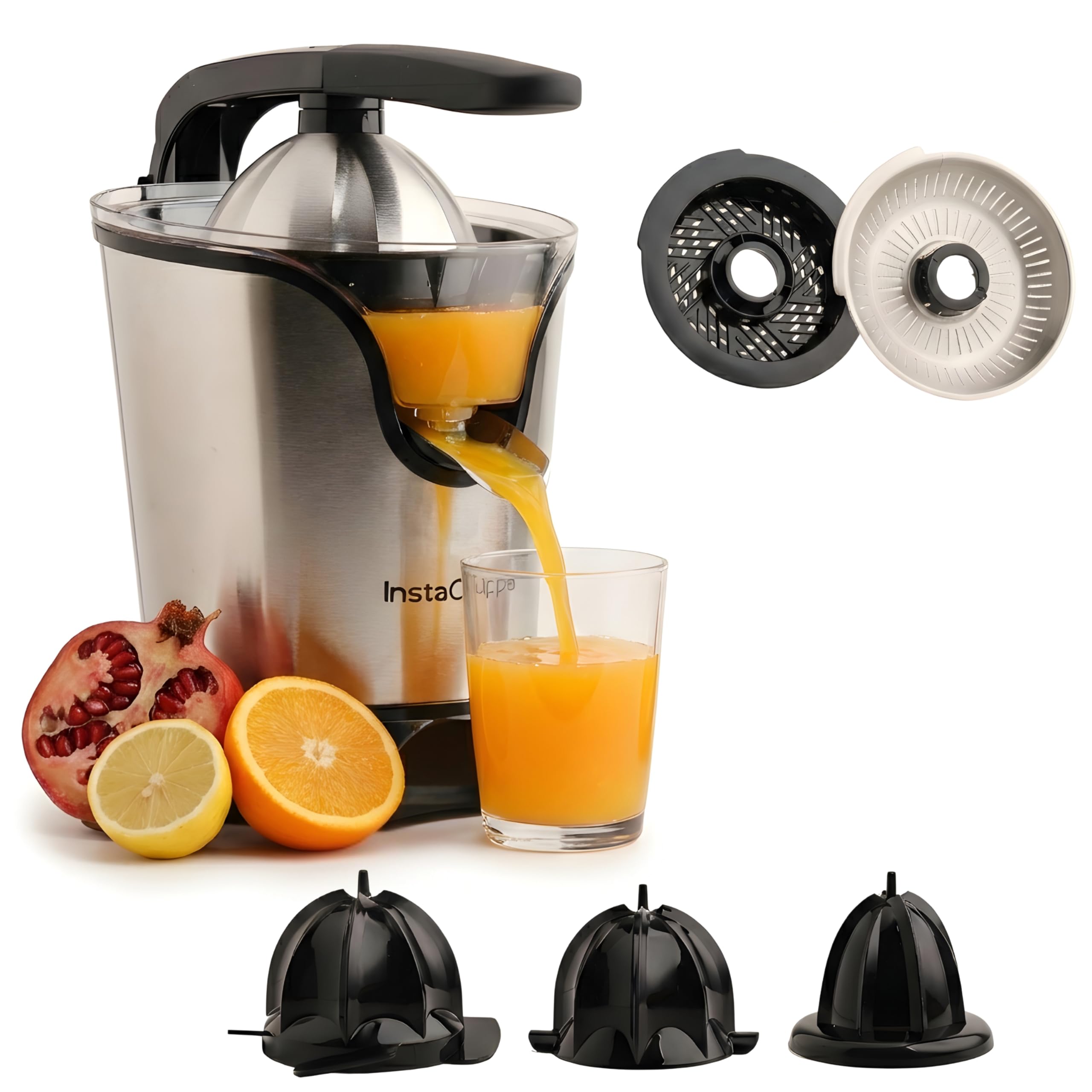 InstaCuppa Citrus Juicer Electric for Busy Moms, Quiet Copper DC Motor Juice Machine, 3 Cone Sizes, Effortless Ergonomic Handle, BPA-Free, Easy To Clean, 1-Year Warranty, 180 Watts-image-5