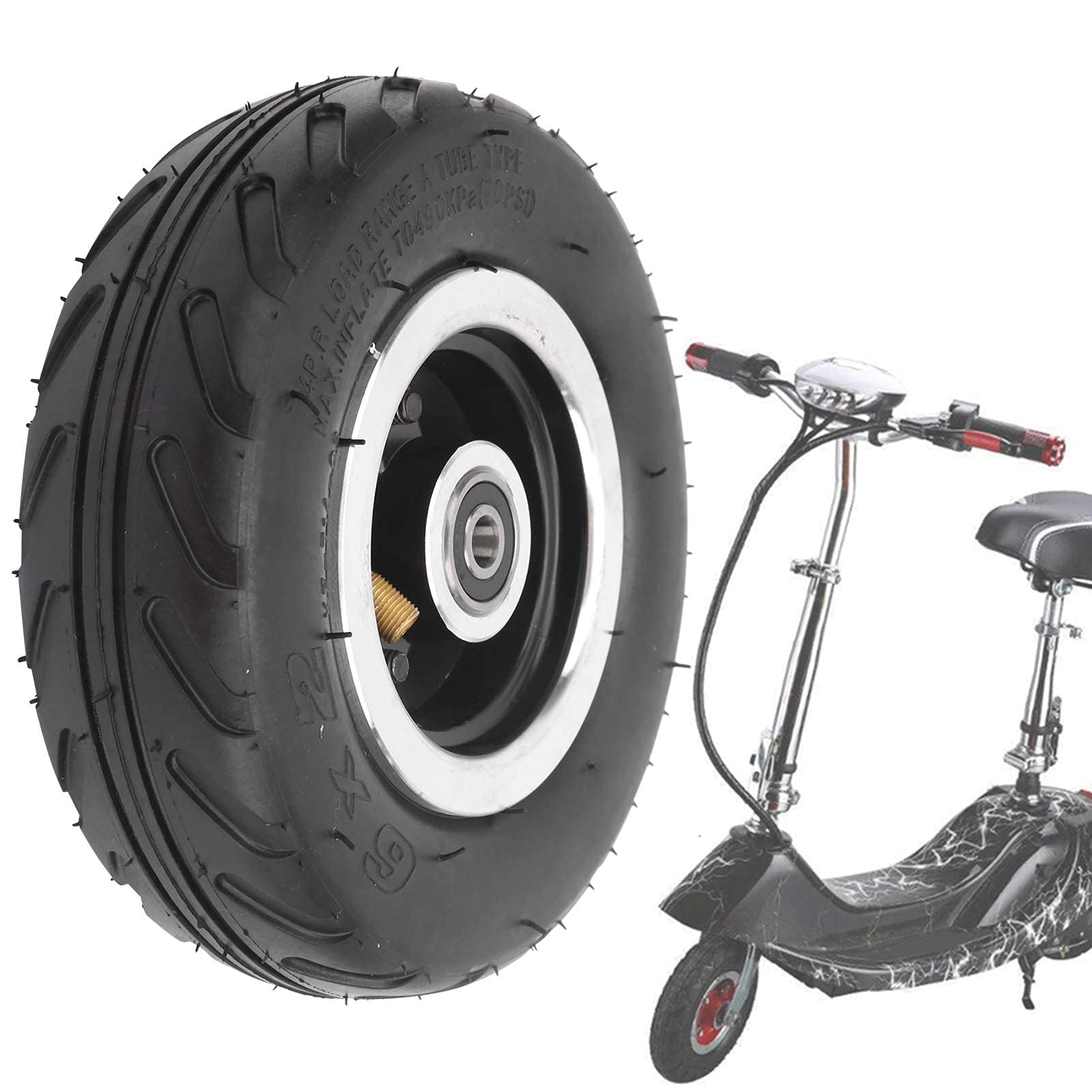 VBESTLIFE Roue Pneumatique 6 Pouces avec Chambre ¡§¡è Air, Pneu Gonflable 6x2 avec Moyeu en Alliage D'aluminium pour Scooter ¡§|lectriquescooter ¡§|lectrique,