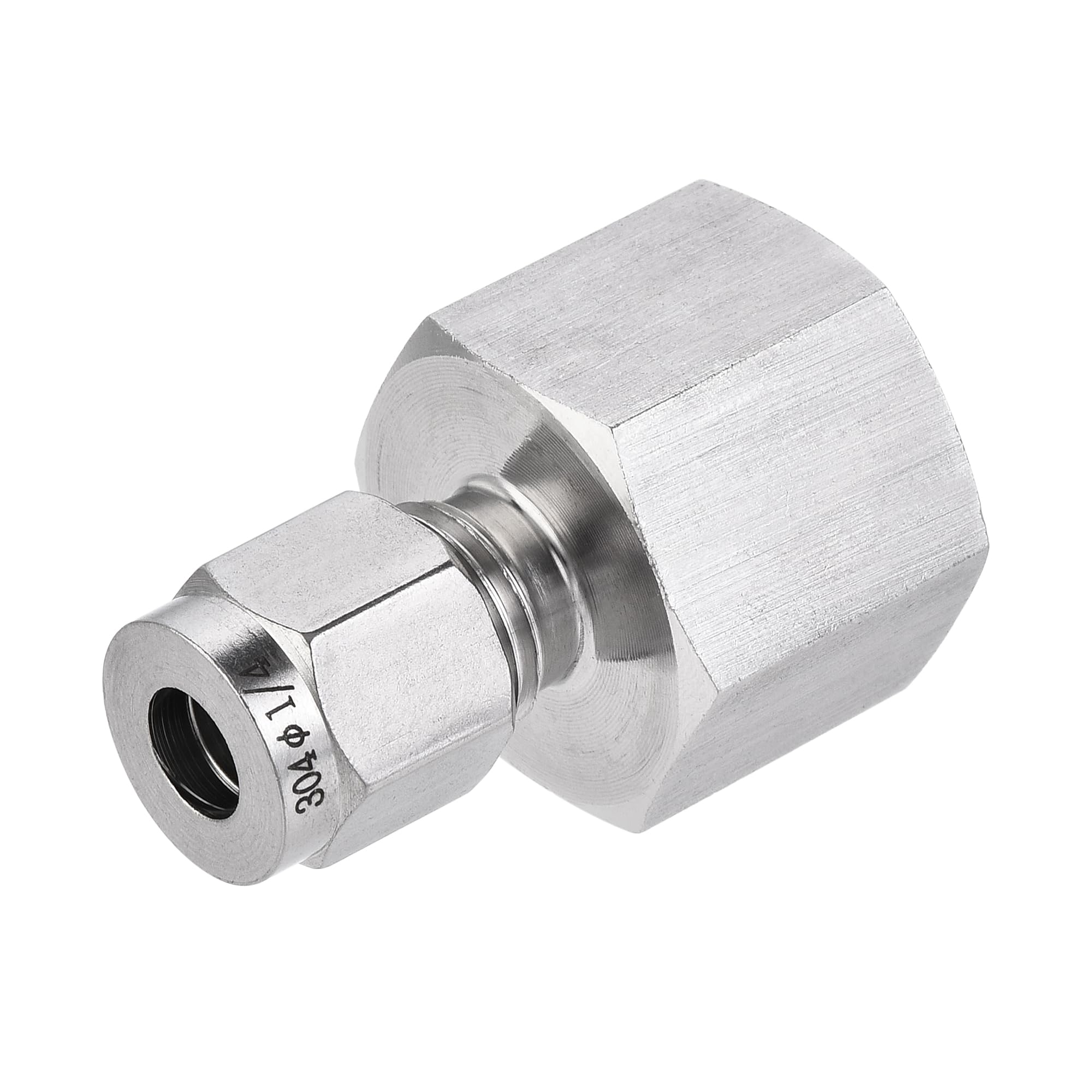 YOKIVE Compression Tube Fitting, G1/2 Female Thread x 1/4" Tube OD Straight Adapter, Great for Bathroom, Fuel Pipe, Garden Hoses, (Silver Tone)