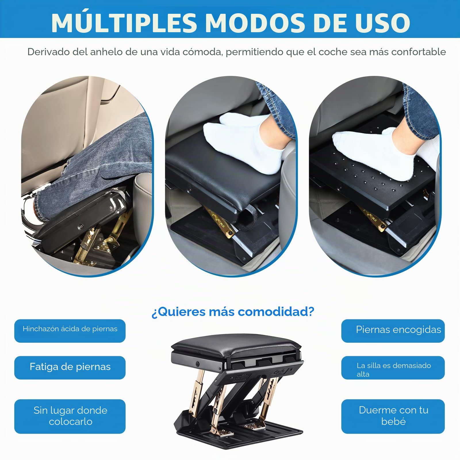 Reposapies de Oficina, Reposa pies Trabajo Oficina con Altura Regulable, Reposa pies Escritorio Ergonómico con Cojín Suave, Función de Masaje, Carga de 55kg, Adecuado para el Hogar, la Oficina