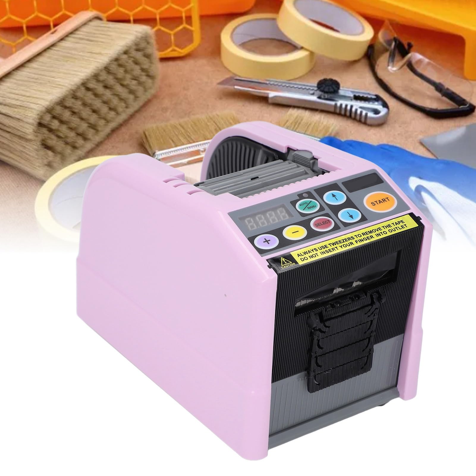 Naroote Máquina de Corte de Cinta de Pegamento, Exención de Adhesivo Automático Dispensador de Configuración de ABS ABS y Función de Función de Almacenamiento Sensor óptico Durante 5 a 999 Mm de (EU