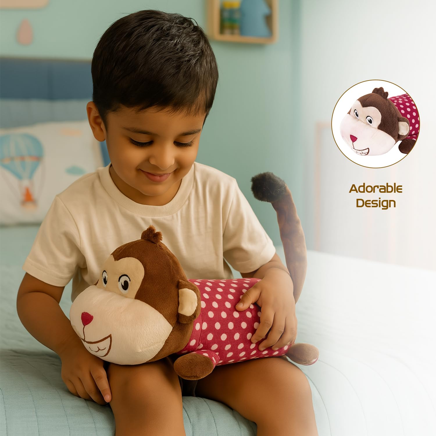 Amazon Brand - Jam & Honey ROFL Monkey | 28 cm Electronic Laughing Plush Toy | Soft & Huggable | BIS Certified | Non-Toxic | for Kids 3+ Years 2