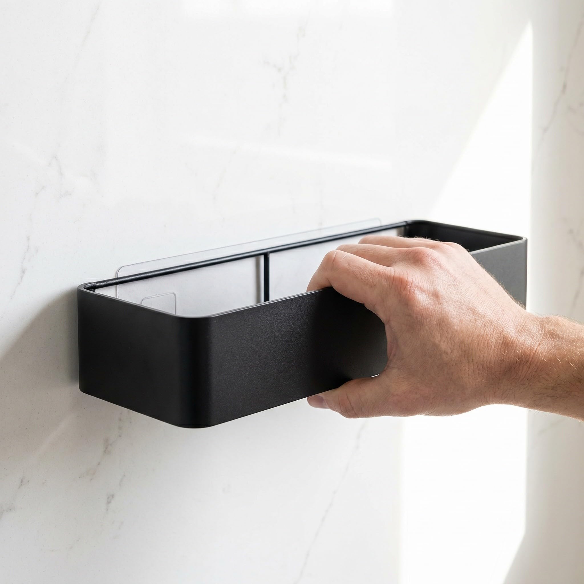Estantería para Ducha sin Taladro de Acero al Carbono 2 Repisas y Estructura con Diseño Abierto para Baño y Dormitorio, Instalación Rápida y Organización Máxima