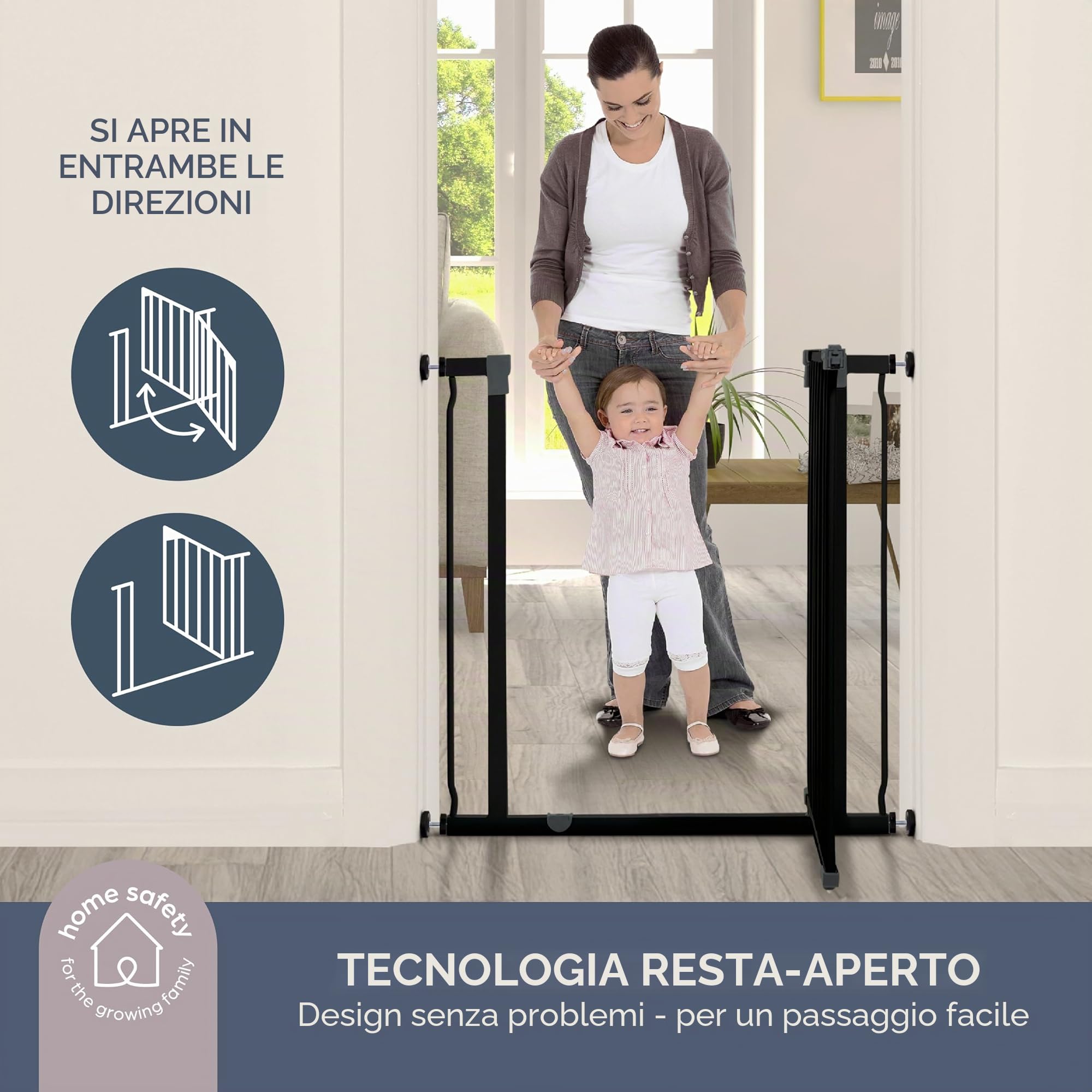Dreambaby Cancelletto di sicurezza Liberty extra-alto (75-82cm), nero