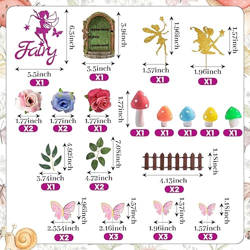 Miniatura 2 de 27 adornos para tartas de hadas, casa de hongos rosados, decoración de pastel de mariposas, suministros de fiesta de jardín de hadas, regalos para