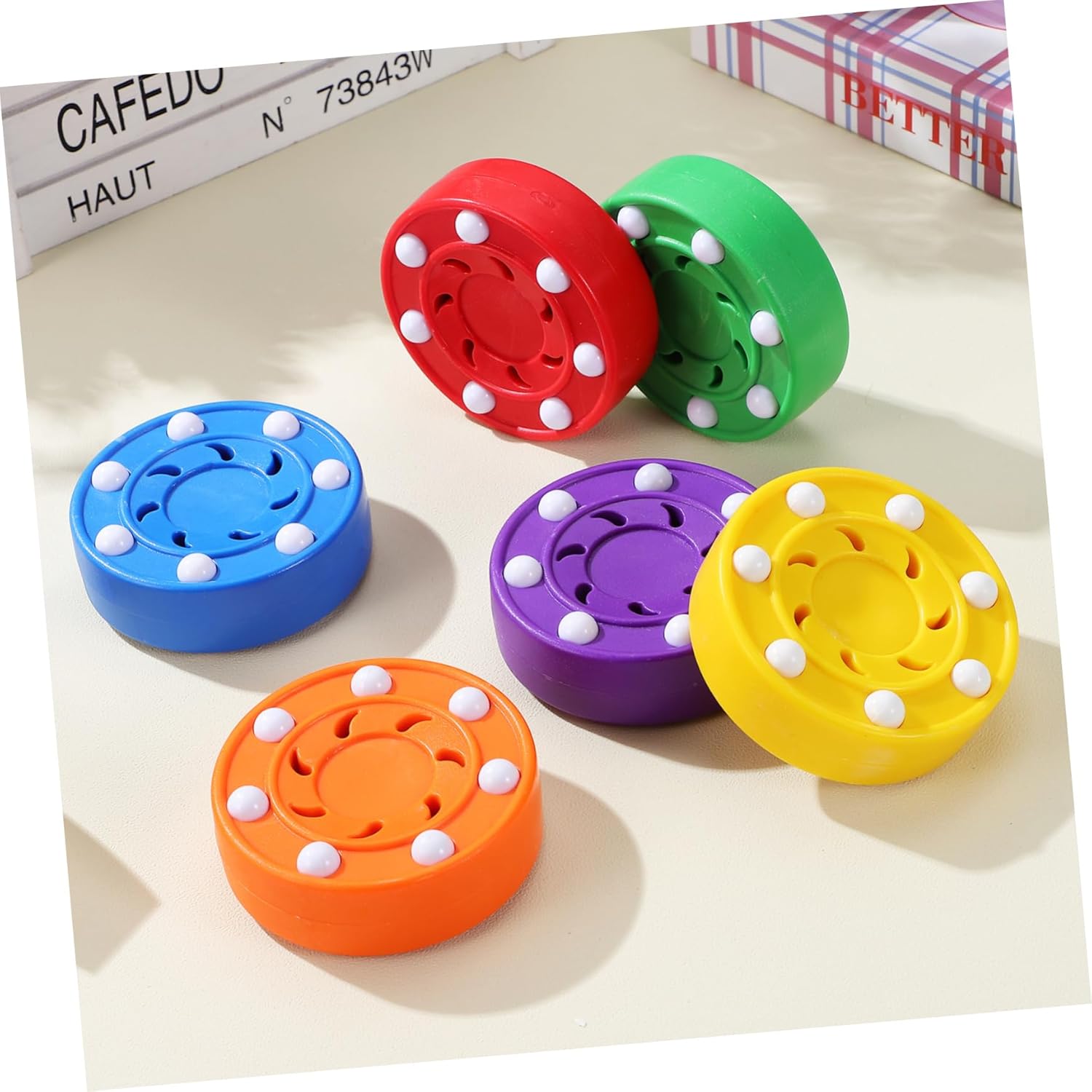 Toyvian 6pcs Roller Hockey Pucks Practice for Indoor and Outdoor Training Stable Rolling Design for Accurate Sessions for Hockey Accessories and Sports Training