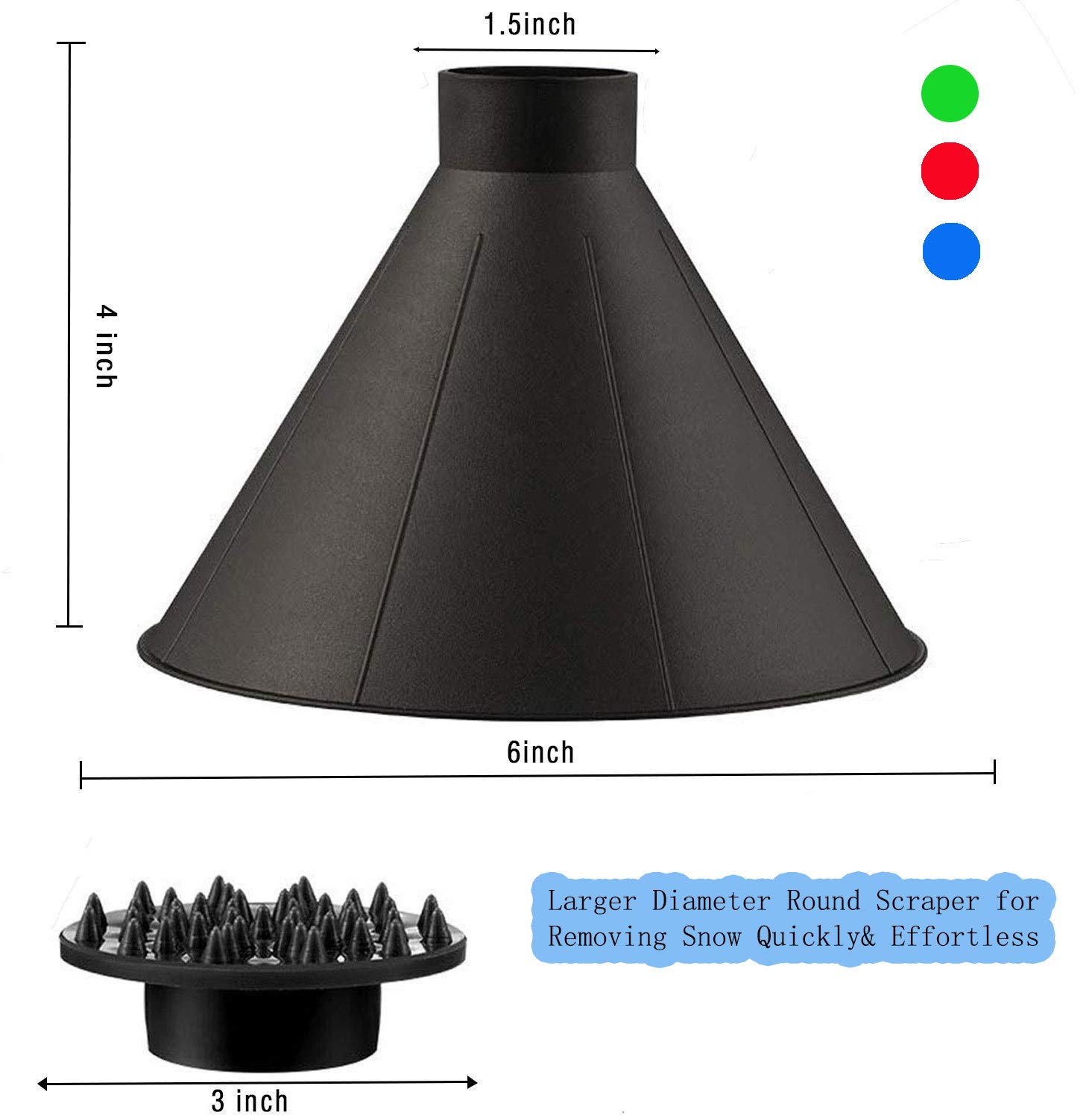 Grattoir à Glace Showvigor Magical Ice Scraper 4 Pack Round Windshield Cone Car Ice Scraper Window Snow and Frost Removal Magic Car Ice Scraper Funnel Tool as Gift c