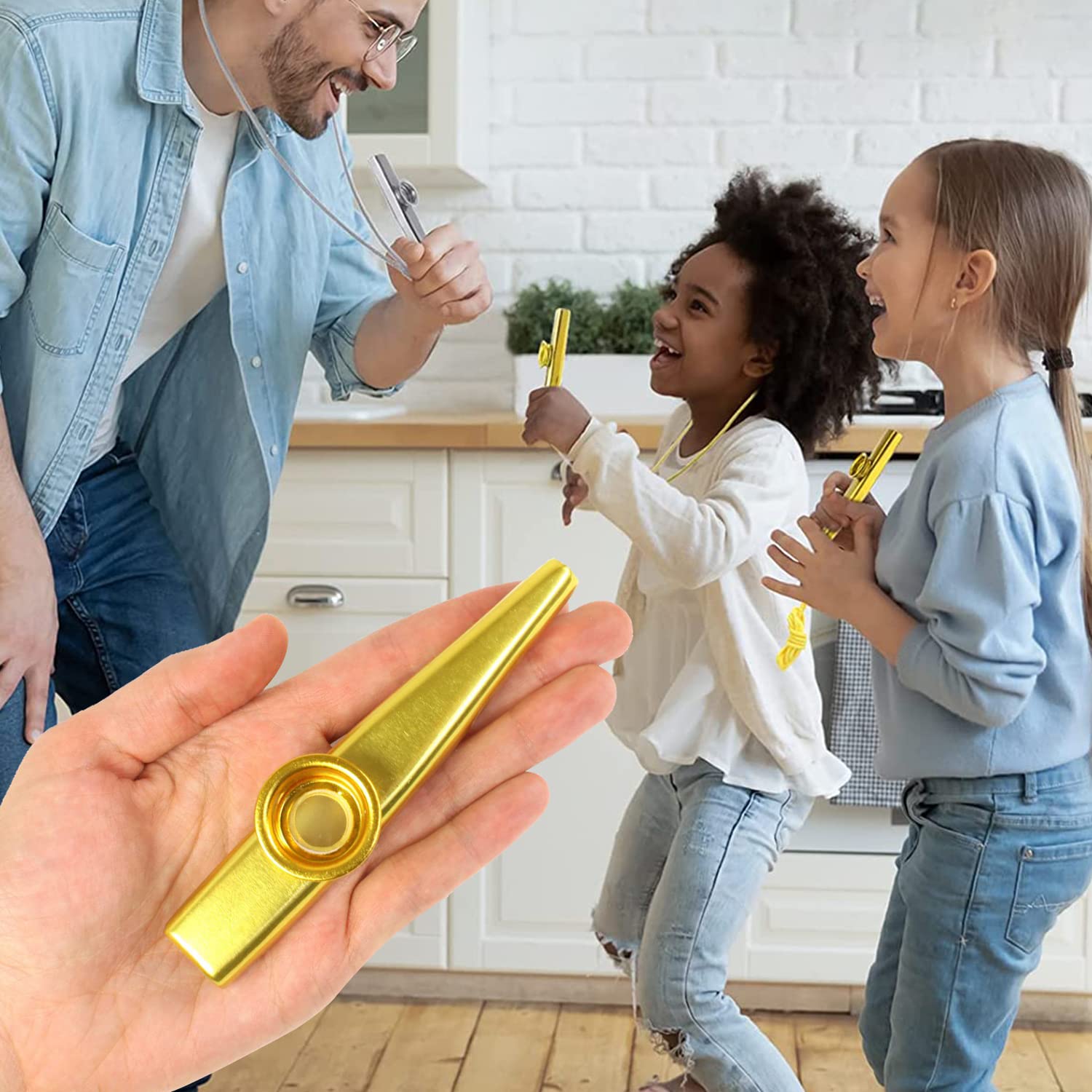 12 Kazoos Métal CHRI Avec Membranes - Instrument à Vent Pour Enfants Et Débutants