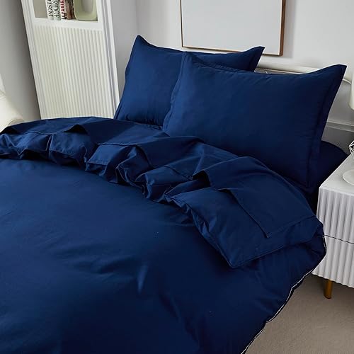 Miniatura 8 de Brandream Juego de funda de edredón para niños, tamaño individualindividual XL, 100% algodón orgánico, 2 piezas, juego de funda de edredón para