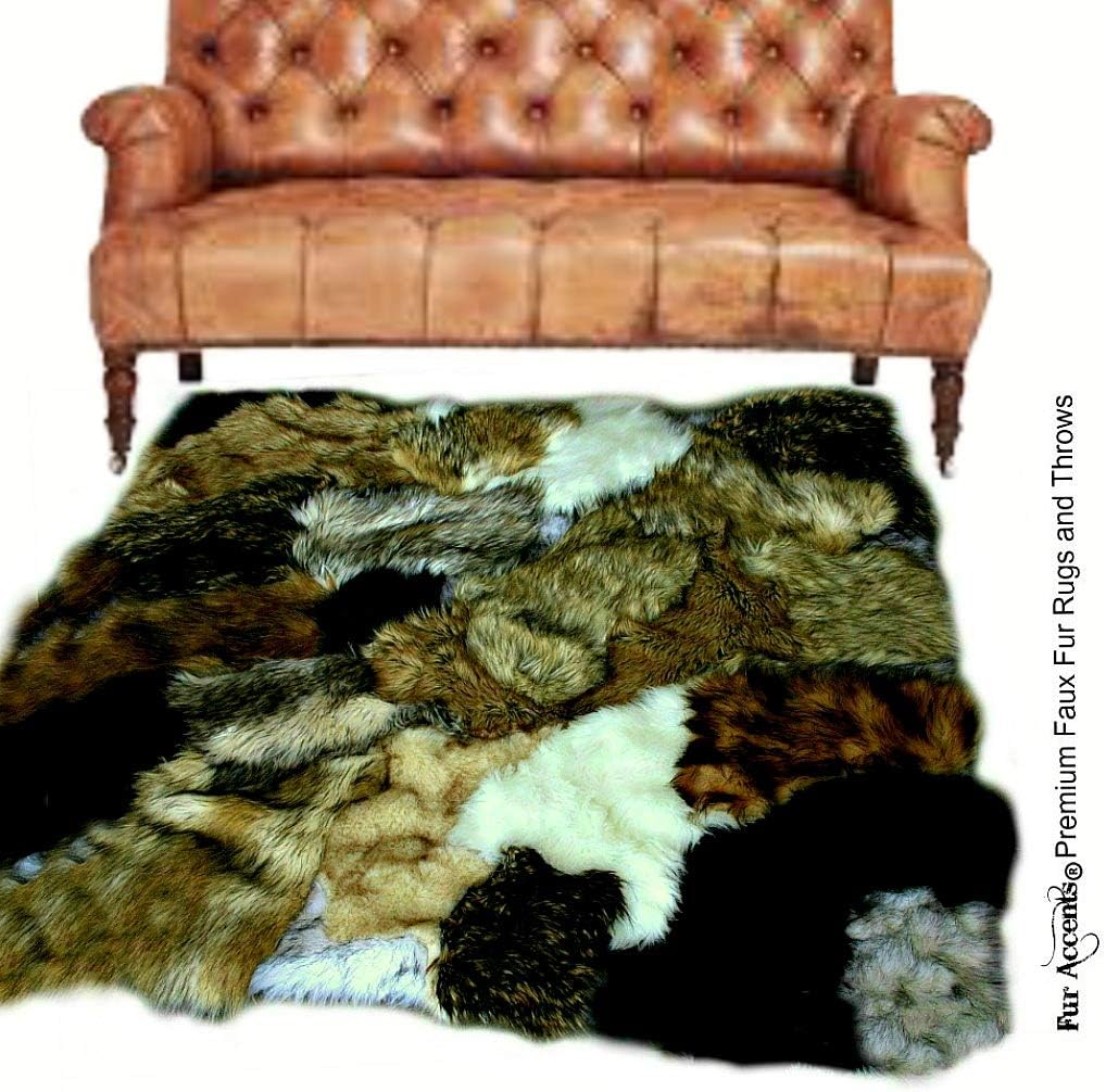 Amazon.com: Hand Made Animal Skin Pelt Rug, Faux Fur Rabbit, Bear ...