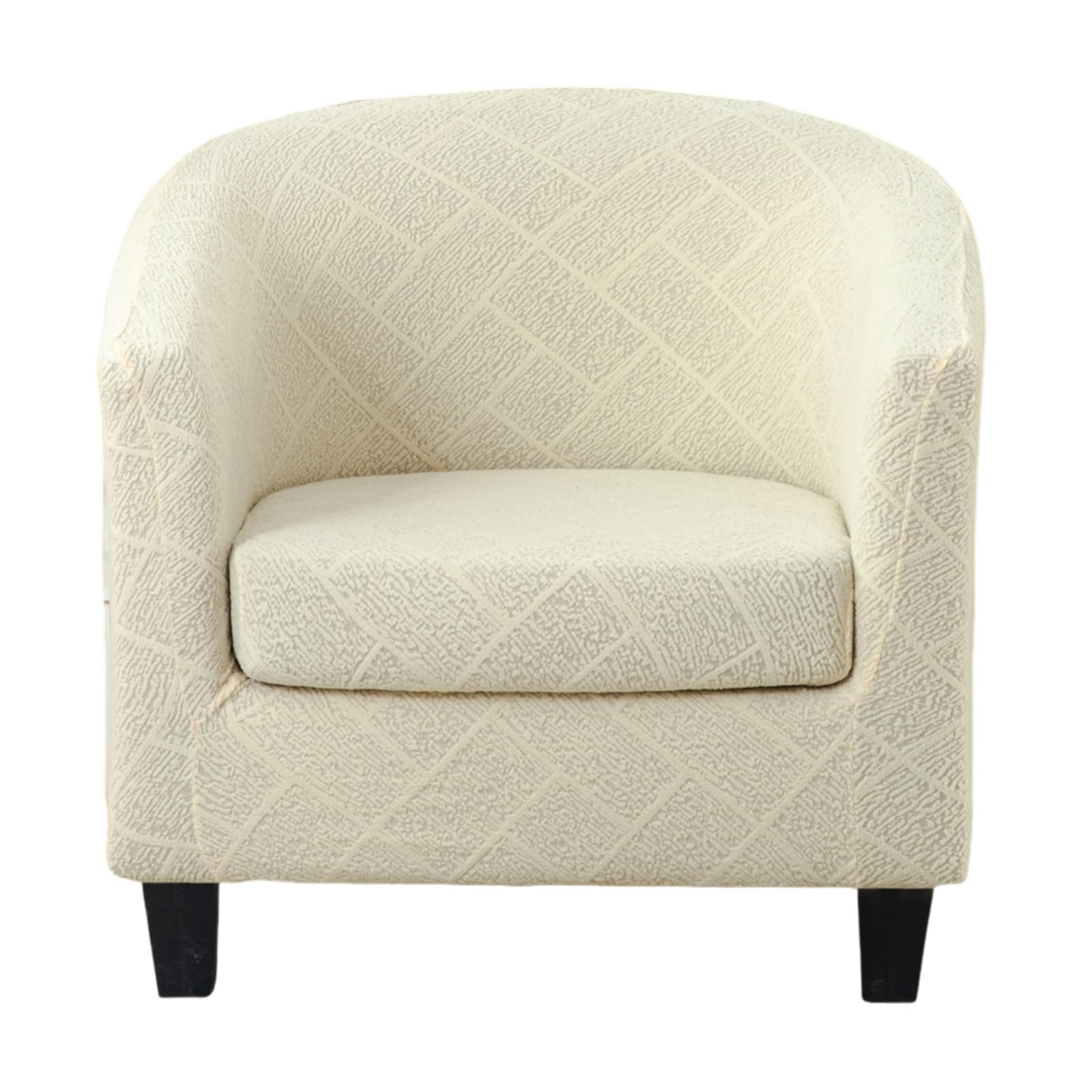 KRFOONN Club Chair Slipcover 2 Piece Stretch Jacquard Round Barrel Chair Covers Removable Tub Chair Slipcover with Elastic Bottom Chair Coverings Furniture Protector Cover for Living Room, B50