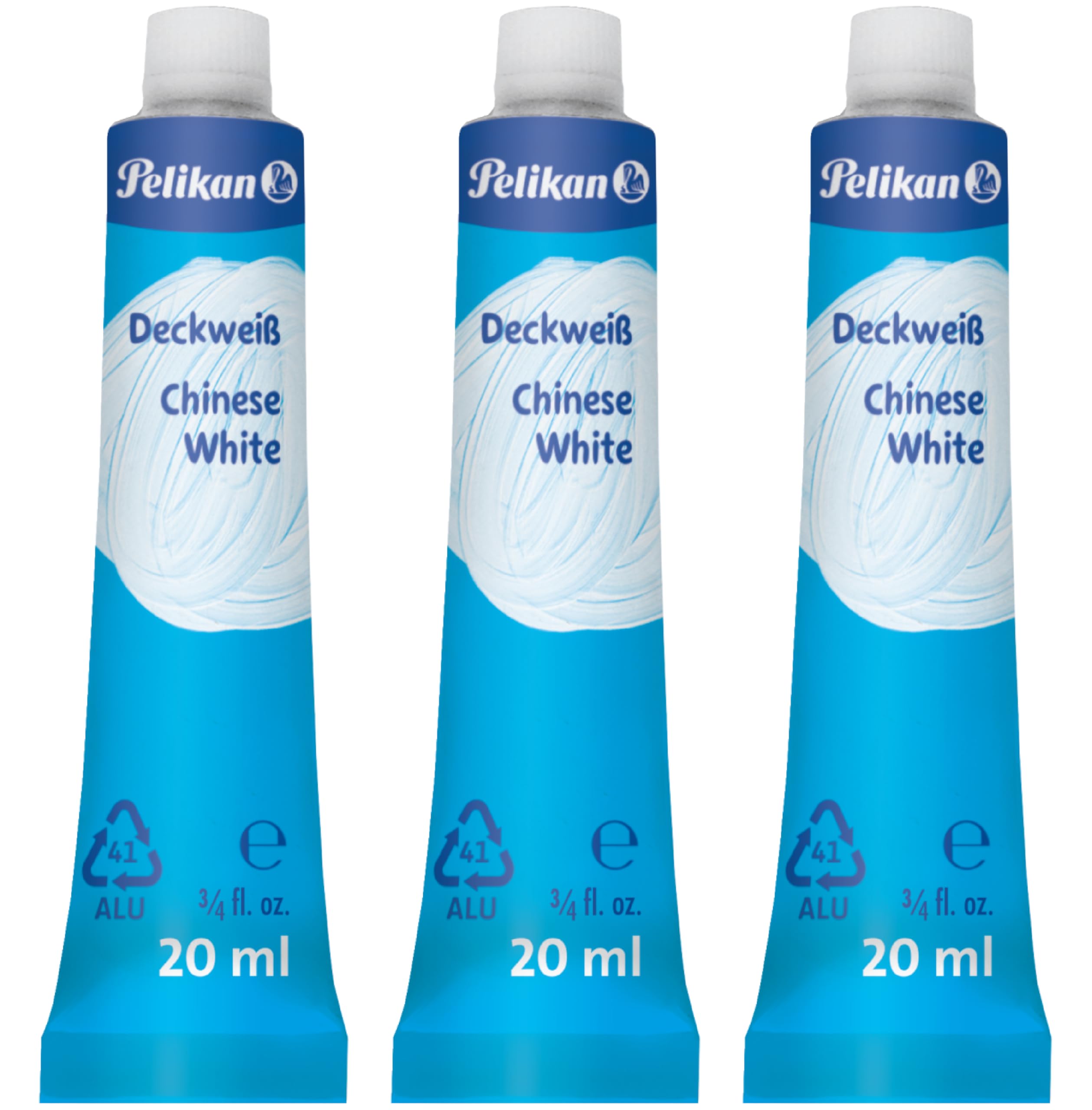 Pelikan 732/7/1/B Opaque White 1 Tube, 20 ml (3 Tubes/Opaque White)