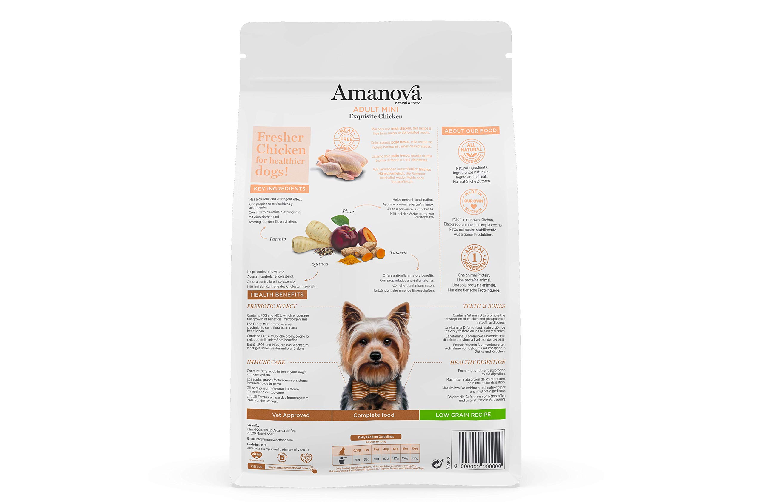 Amanova Super Premium Hundefutter – 2 Kg, Mit Frischem Huhn, Getreidearm, Hypoallergen, Für Erwachsene Hunde