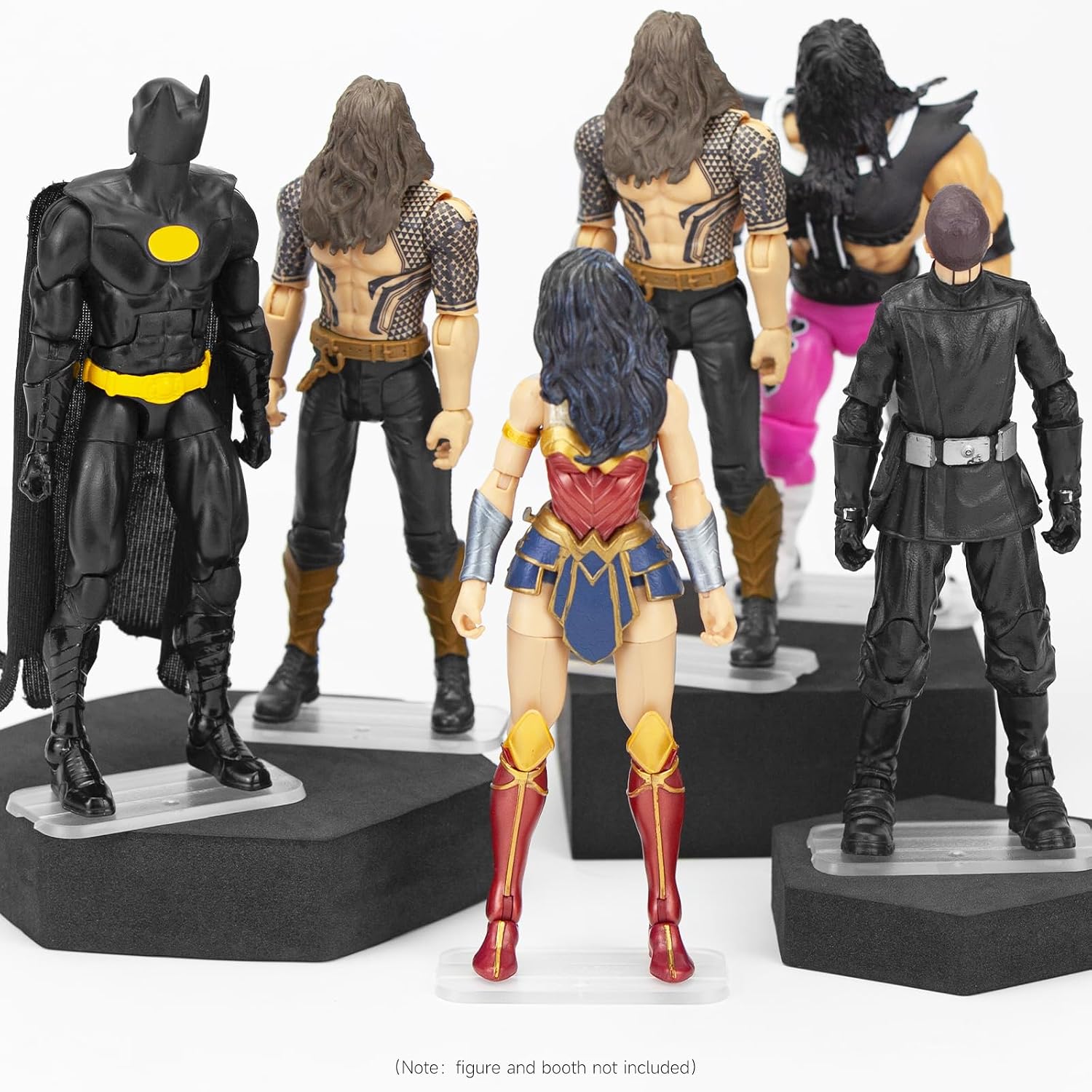 SIXPOINTS 36 Pieces 6 inch Action Figure Stand , Plastic Figure Display Holder Base ,Model Support Stands Compatible with 1/12 Marvel Legends /DC/ GI Joe/ MOTU Figure Toy (36Pcs Square(CLEAR2))