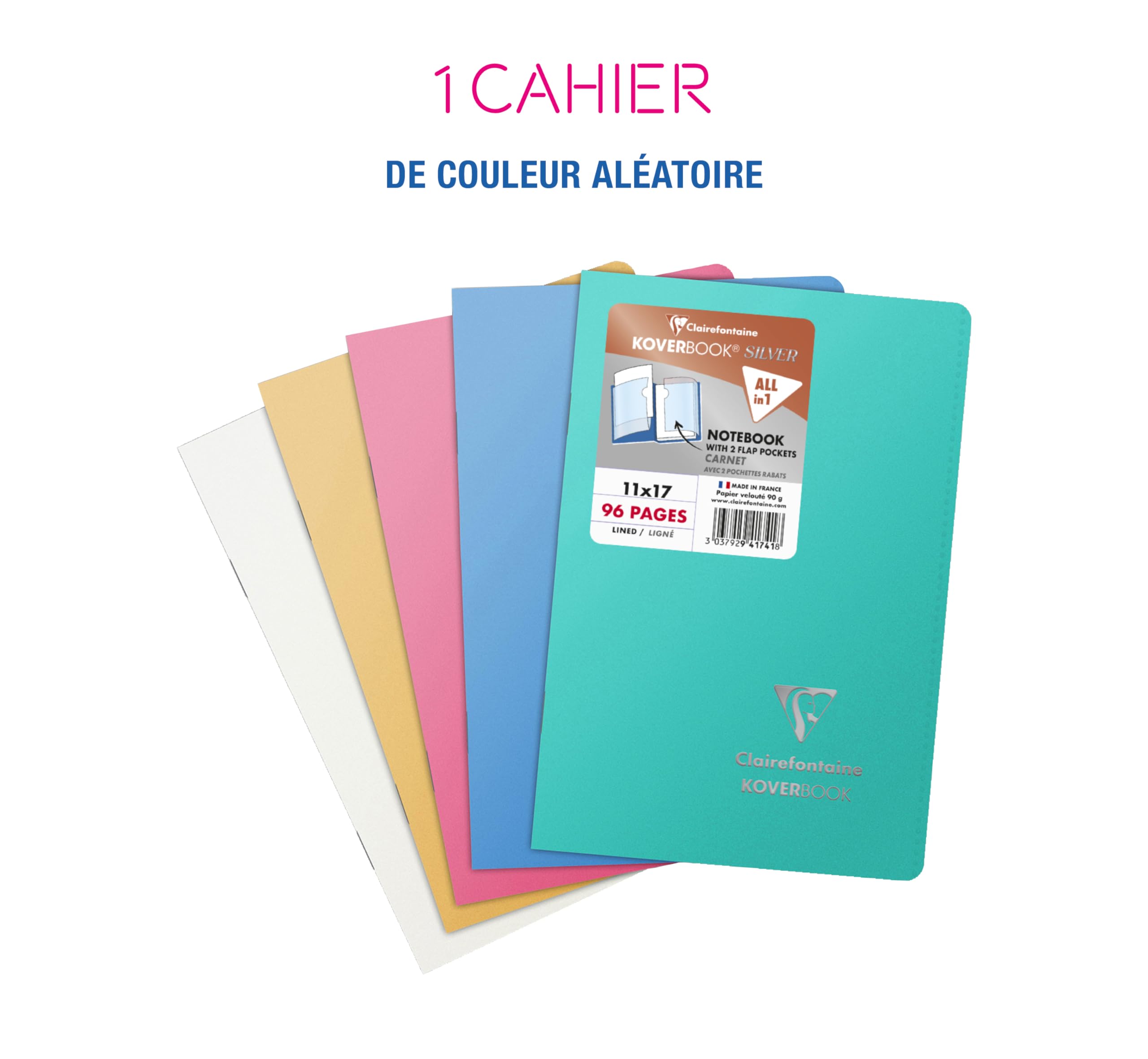 Clairefontaine 961778C Un Carnet Agrafé Koverbook Blush Rose Poudré