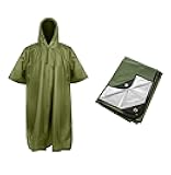Arcturus Heavy Duty Survival Blanket Lightweight Ripstop Nylon Poncho (Olive)
