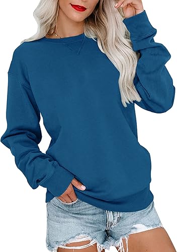 Miniatura 1 de Bingerlily - Sudadera casual sin botones de manga larga para mujer, con cuello redondo