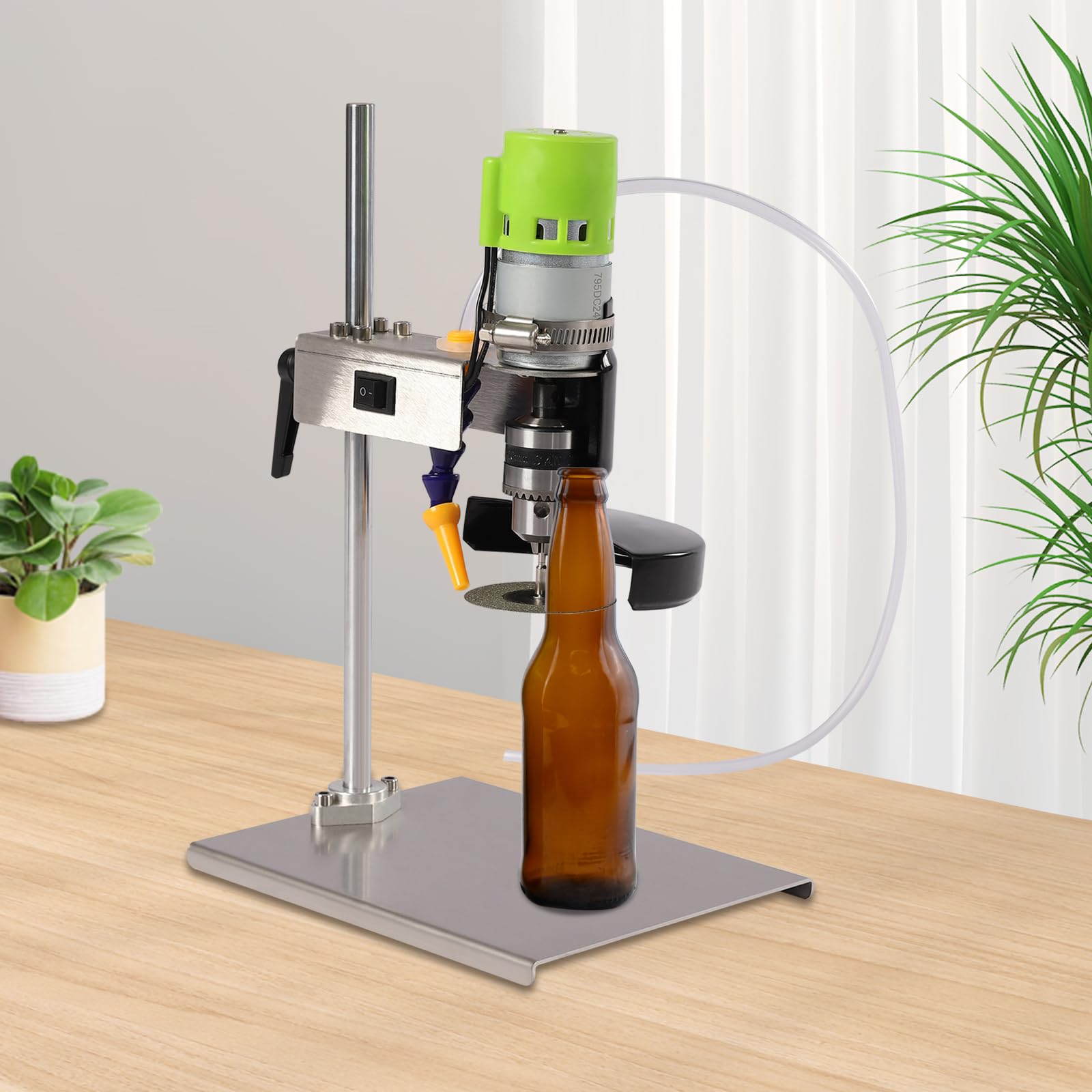Macchina da taglio elettrica per bottiglie di vetro da 150W, tagliabottiglie elettrico per bottiglie di vetro, tagliavetro regolabile a velocità 6000 giri/min, utensile da taglio per bottiglie di vino