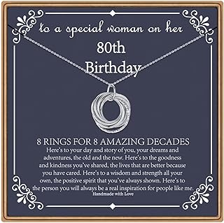 IEFLIFE Birthday Gifts for Women, Sterling Silver Necklaces, 40th 50th 60th 70th 80th 90th Birthday Necklace, 40 50 60 70 80 90 Years Old Birthday Gifts, 4 5 6 7 8 9 Decade Birthday Jewelry for Women