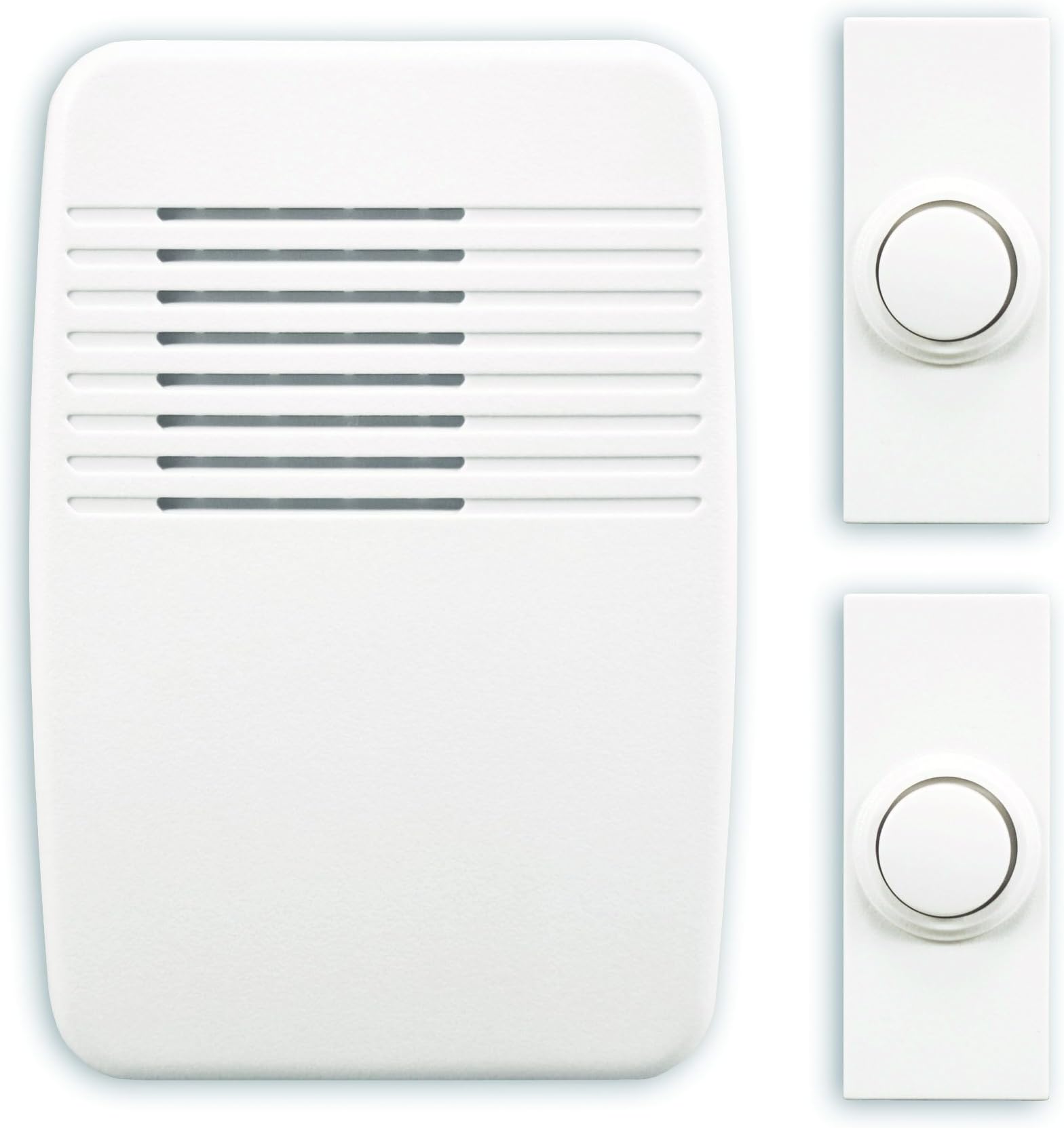 Heath/Zenith SL-6167-C Heath Zenith Wireless Plug-In Door Chime Kit with 2 Push Buttons, White