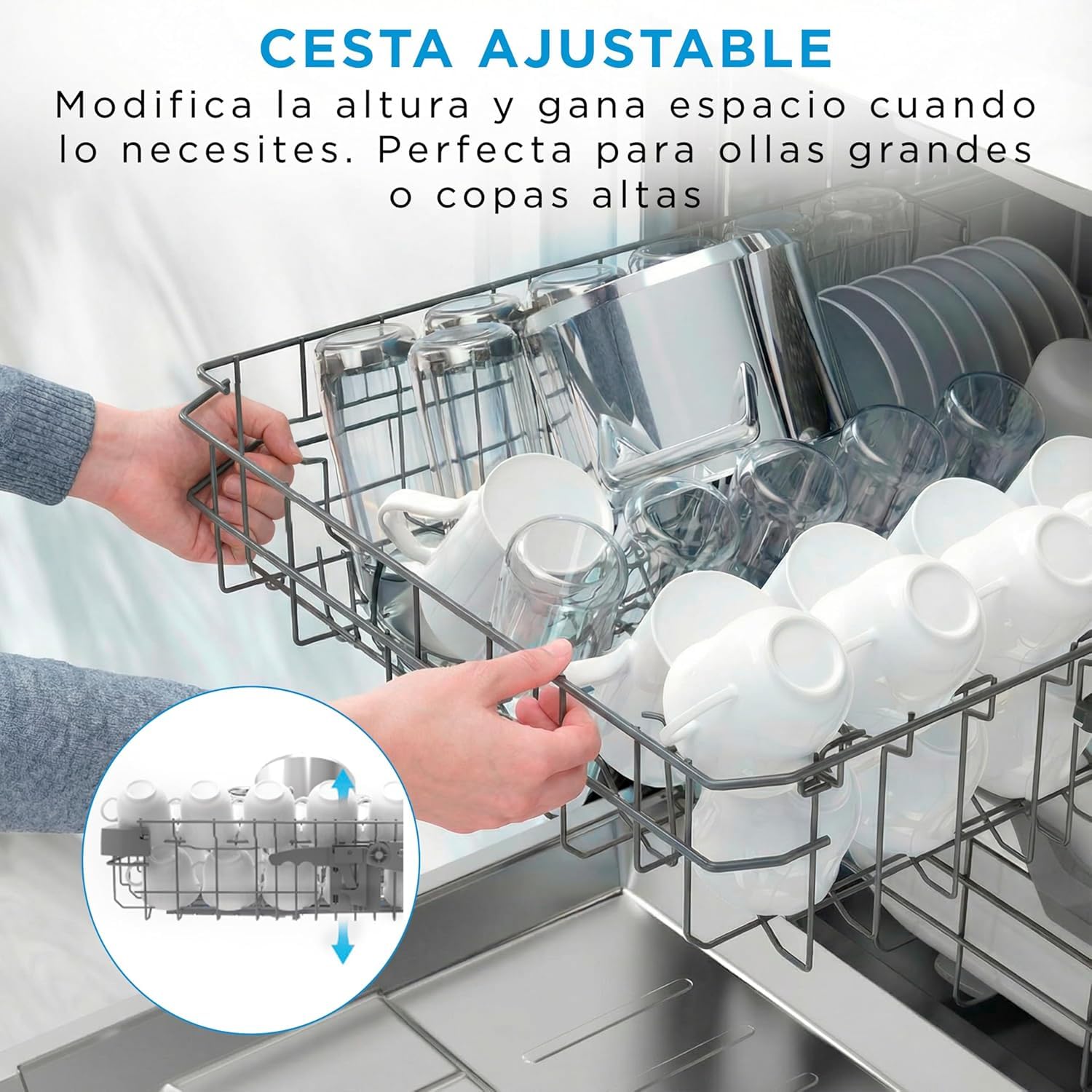 Midea Lavavajillas 60 cm+++ Blanco para 14 servicios - Lavaplatos libre instalación - Compacto con 10 Programas de Lavado integrable - Filtro Antibacterias y Programación Horaria Nuevo Modelo — view 7