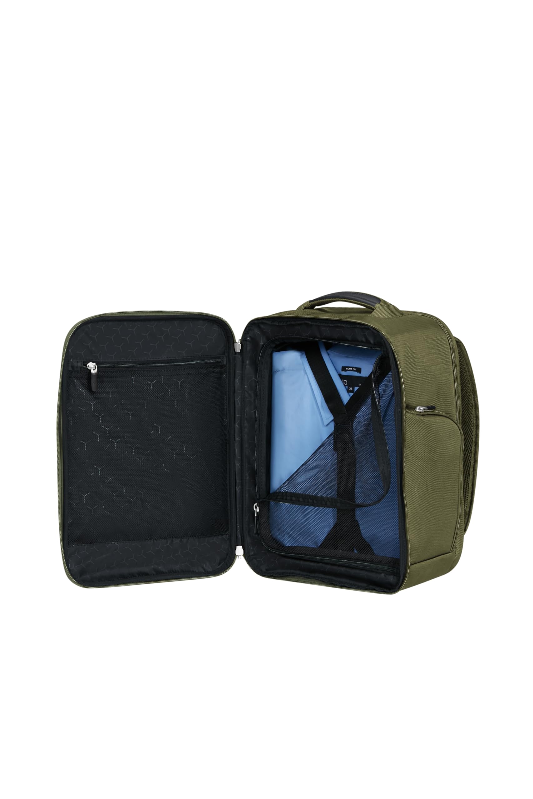 Samsonite Spark SNG Eco - Mochila de Cabina 40x30x20 cm - Equipaje de Mano para Ryanair, Wizz Air & Vueling, Bolsa Bajo Asiento con Compartimento Portátil 15.6", 26 L, 0.80 KG, Verde (Olive)