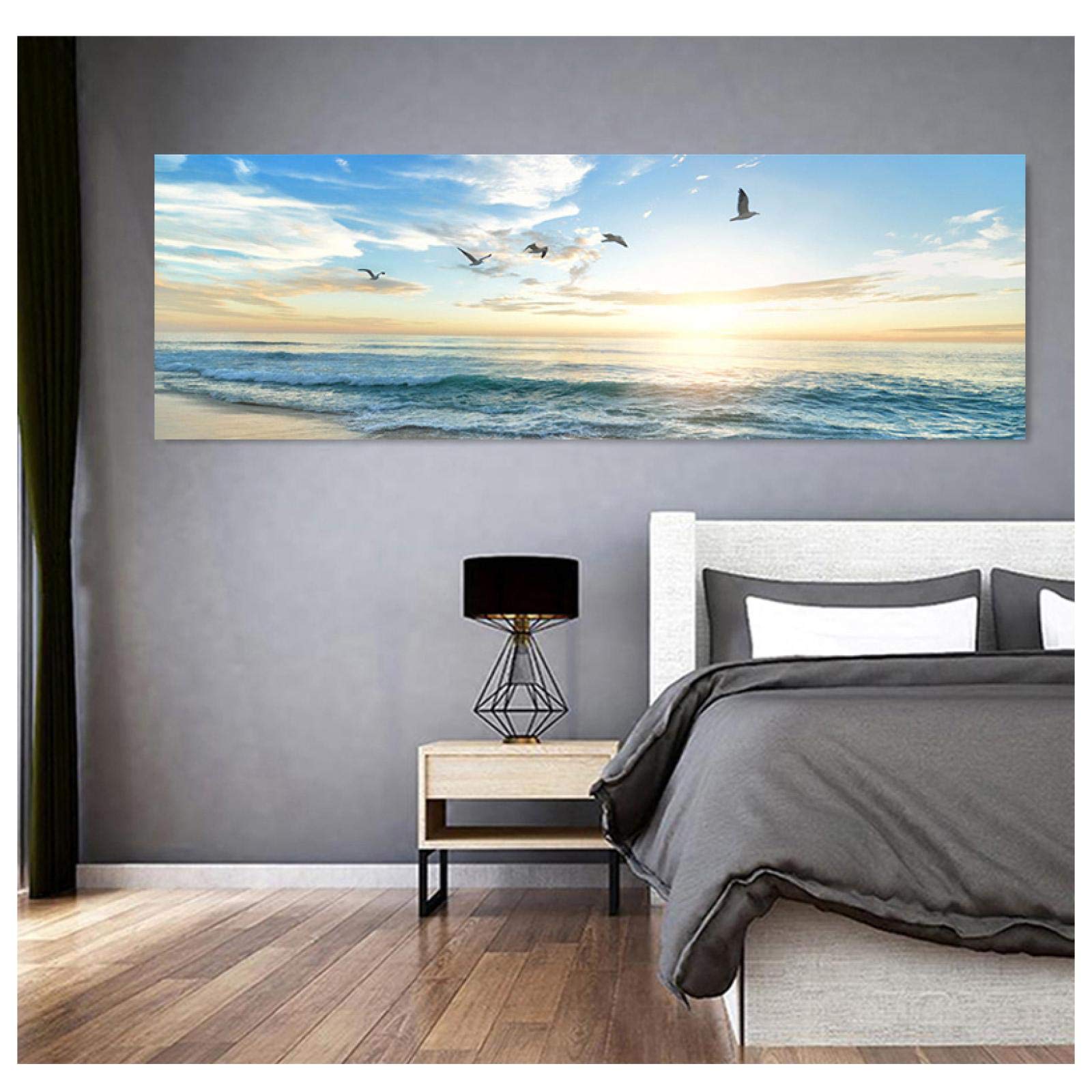 Amazon.co.jp: 大きいサイズの自然の海ビーチ飛ぶ鳥風景ポスターと版画