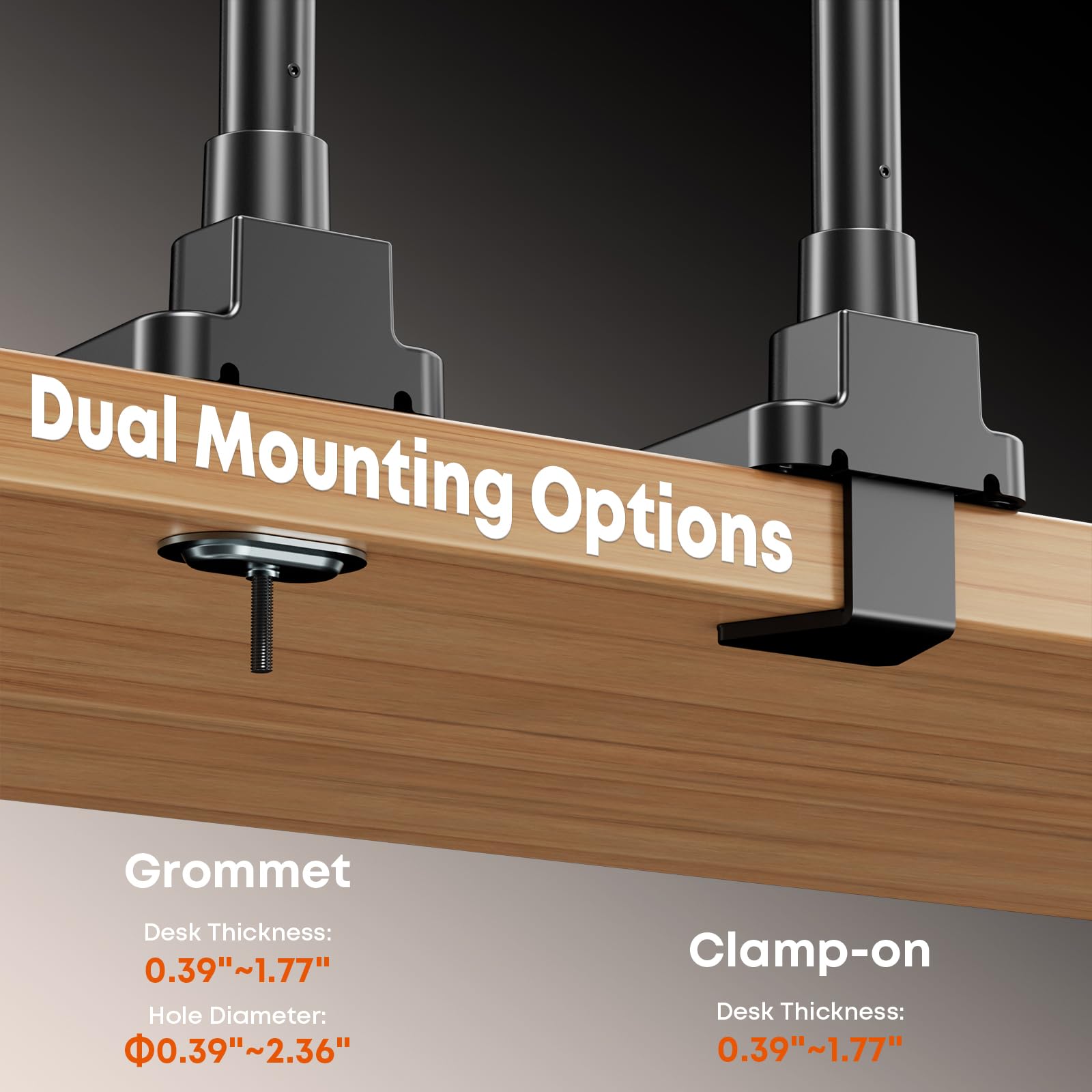 Supporto per Monitor 4 Schermi fino a 49 Pollici Ultra-Wide & 3x 27 Pollici su Bracci Inferiori, Regolabile in Altezza, VESA 75/100, Nero