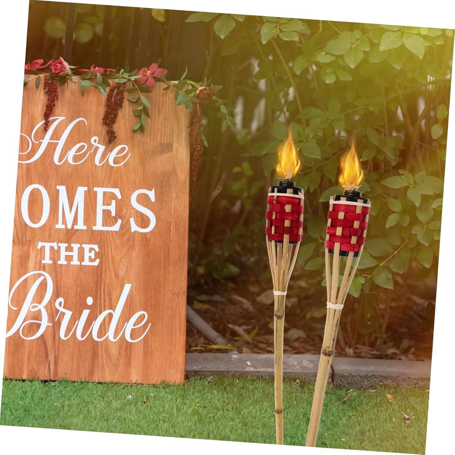 2Pcs Torch Handheld Decorative Oil Torch for Outdoor Lighting Festival Garden Decor Unique Design for Weddings Gatherings