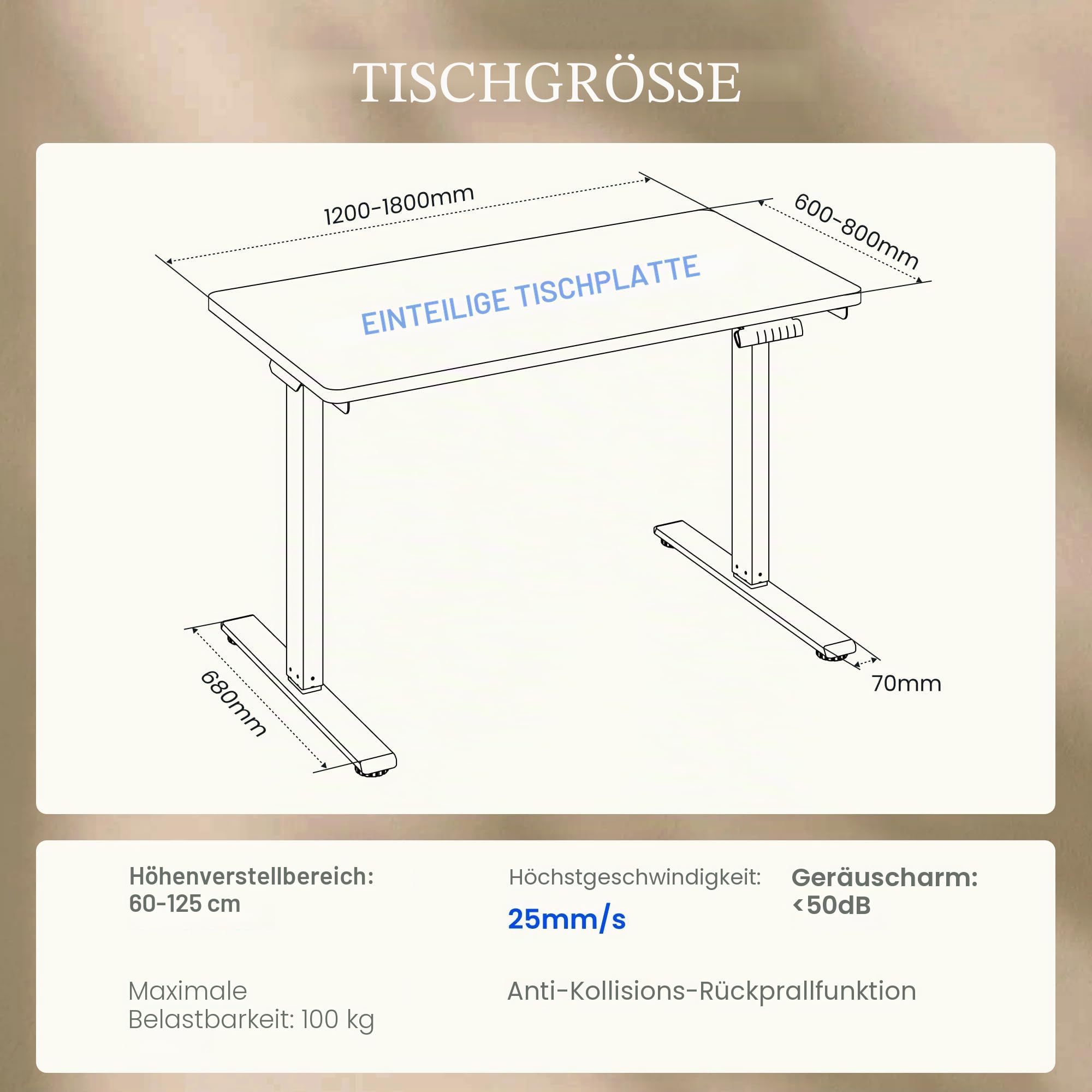 FLEXISPOT Höhenverstellbarer Schreibtisch elektrisch 140×80 cm mit Dualmotor & 3-stufigem Gestell – Ergonomischer Standing Desk für Büro & Home Office, 100 kg Tragkraft, leise <50 dB