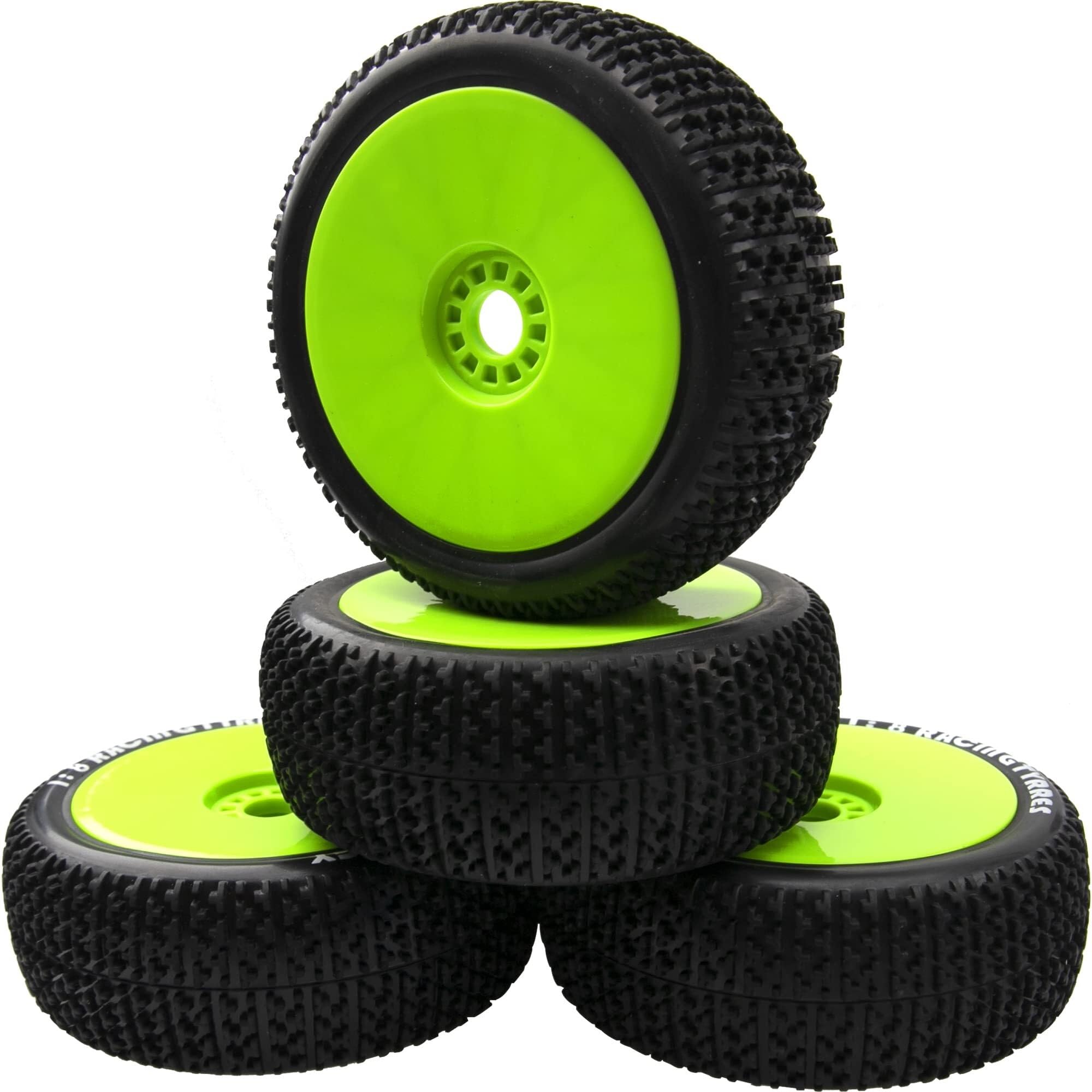 Pneus en Caoutchouc for Buggy RC OD 4.52 "1/8, avec Jante en Plastique, Hexagonal de 17mm, Compatible avec Les Voitures Tout-Terrain à échelle EXC TRX